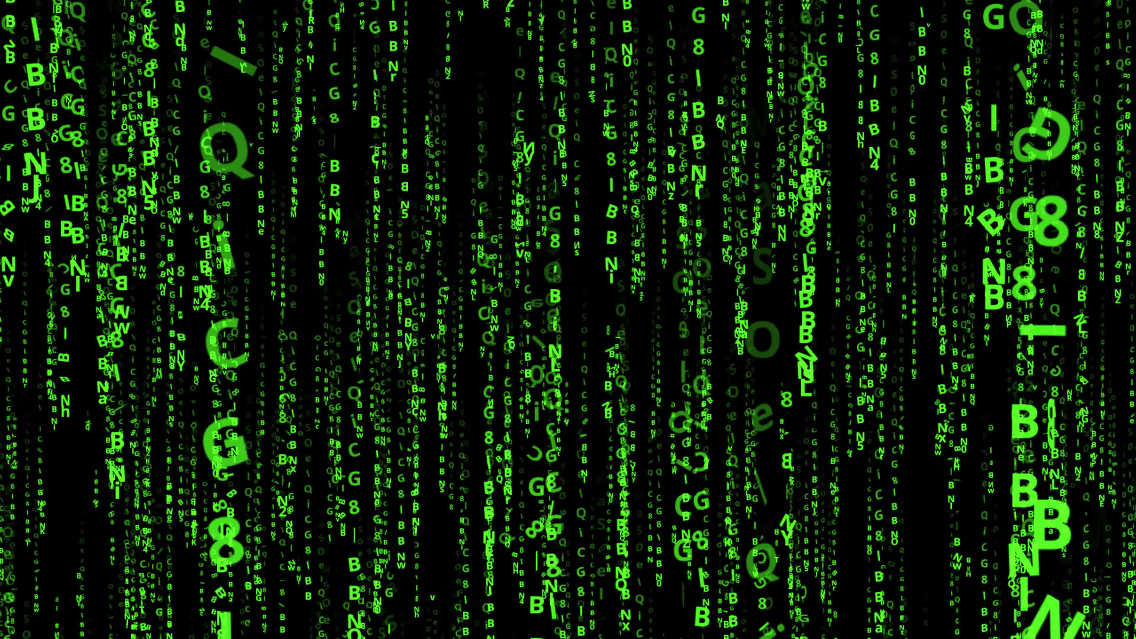 Matrix Code, green, black, 4K Desktop Wallpaper