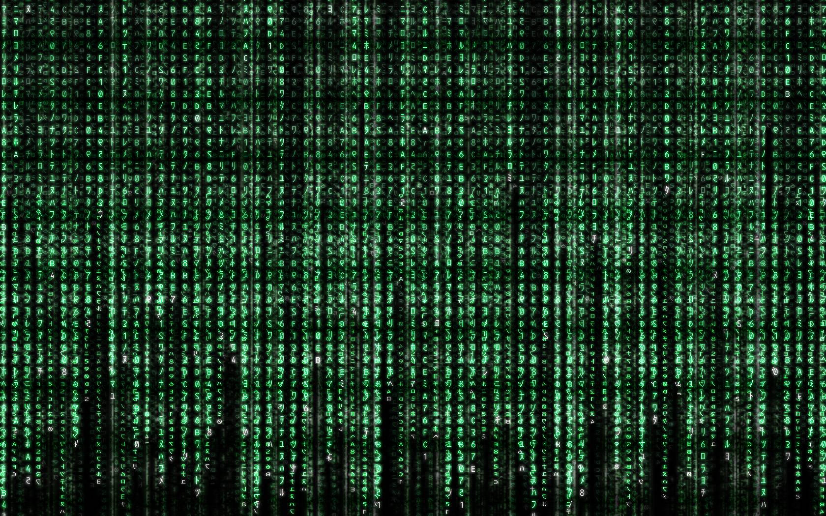 neon blue green, digital code streams, black background, HD Desktop Wallpaper