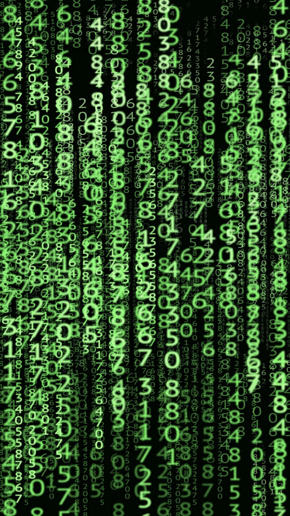 Matrix, digital rain, vibrant green numbers, HD Phone Wallpaper