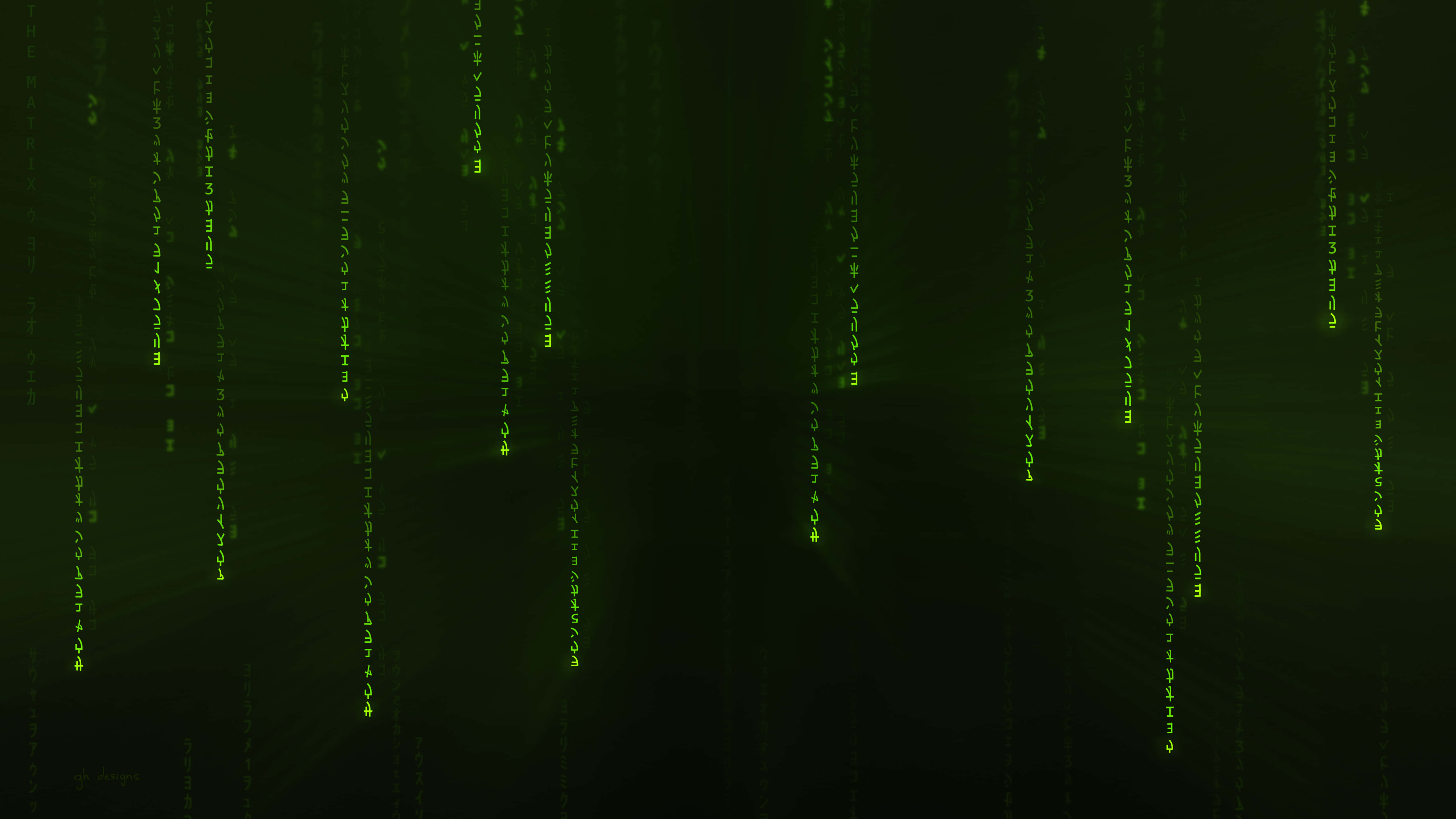 Matrix, green digital code, dark background, 5K Desktop Wallpaper