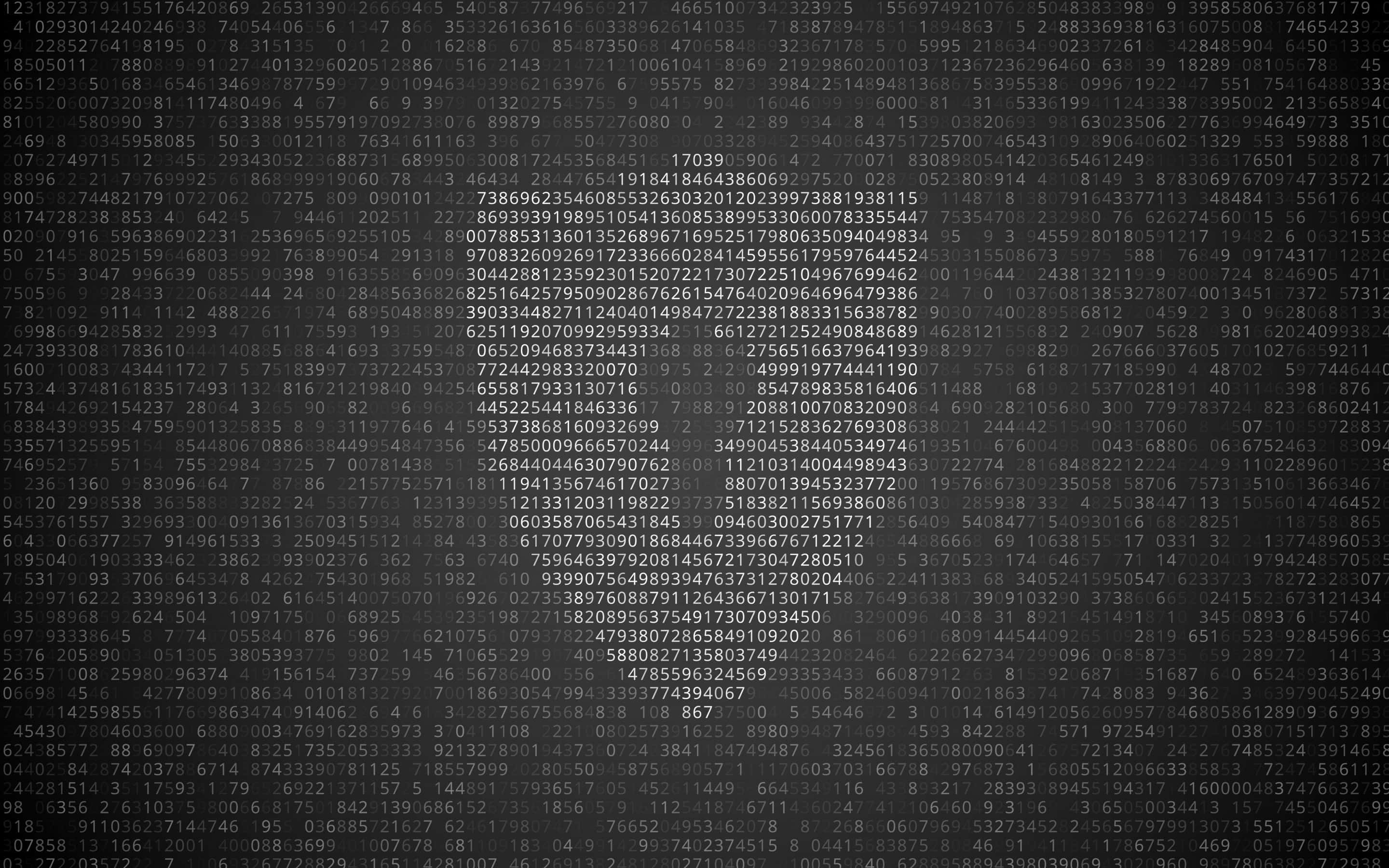 Matrix, glowing binary code, white, 2K Desktop Wallpaper