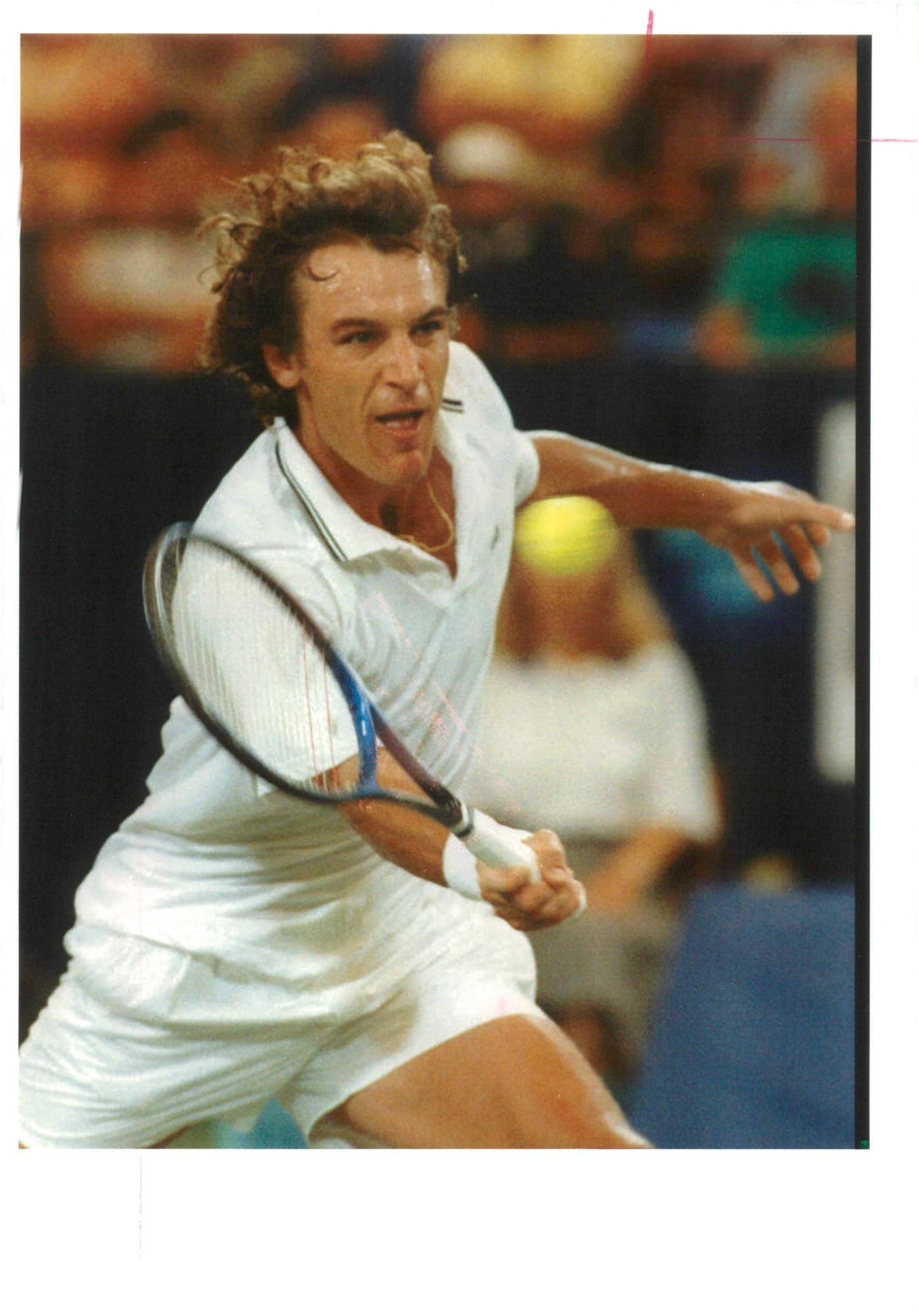 Mats Wilander, white gear, yellow tennis ball, Full HD Phone Wallpaper