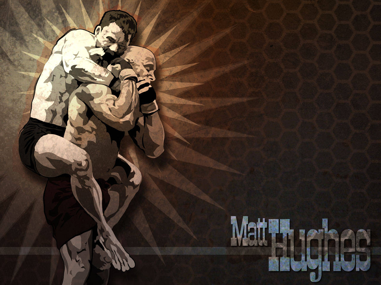 Matt Hughes, body lock, stylized graphic illustration, HD Desktop Wallpaper