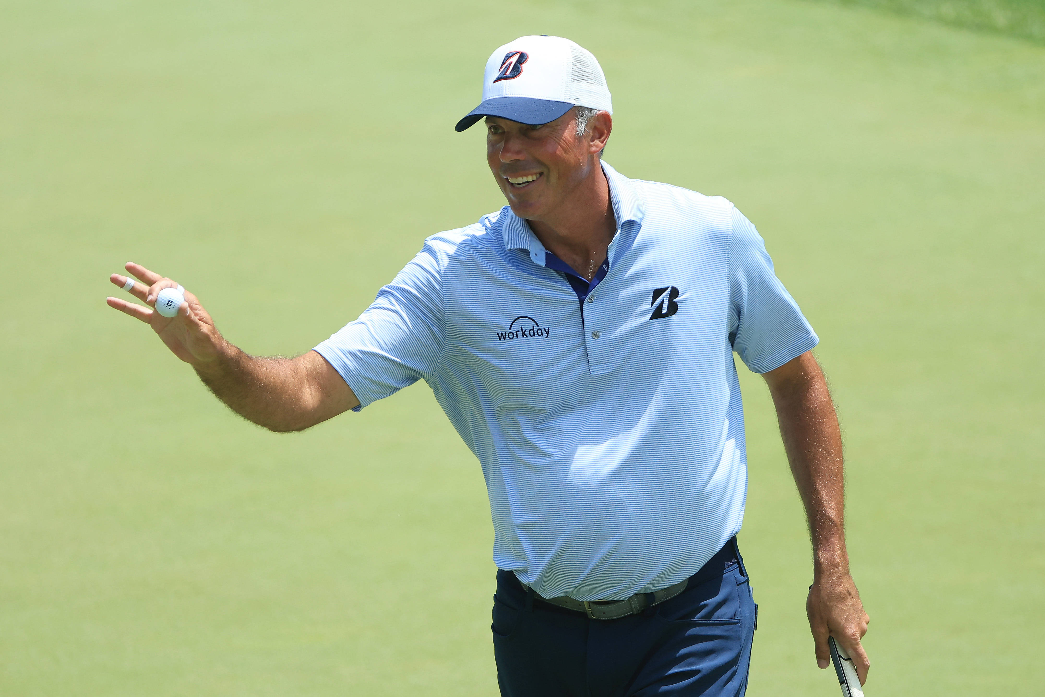 Matt Kuchar, light blue polo, white cap, 4K Desktop Wallpaper