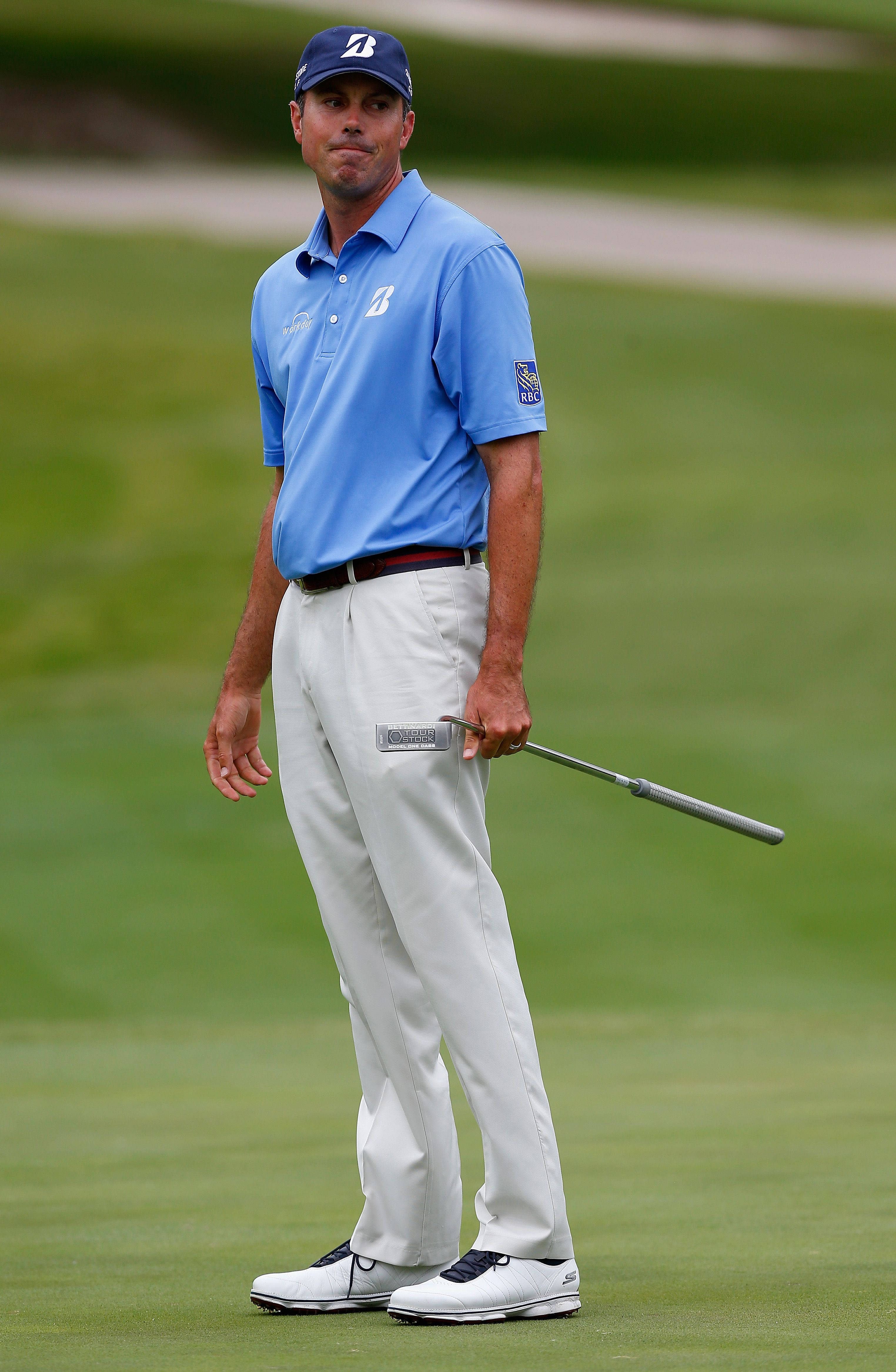 Matt Kuchar, blue shirt, white pants, 4K Phone Wallpaper