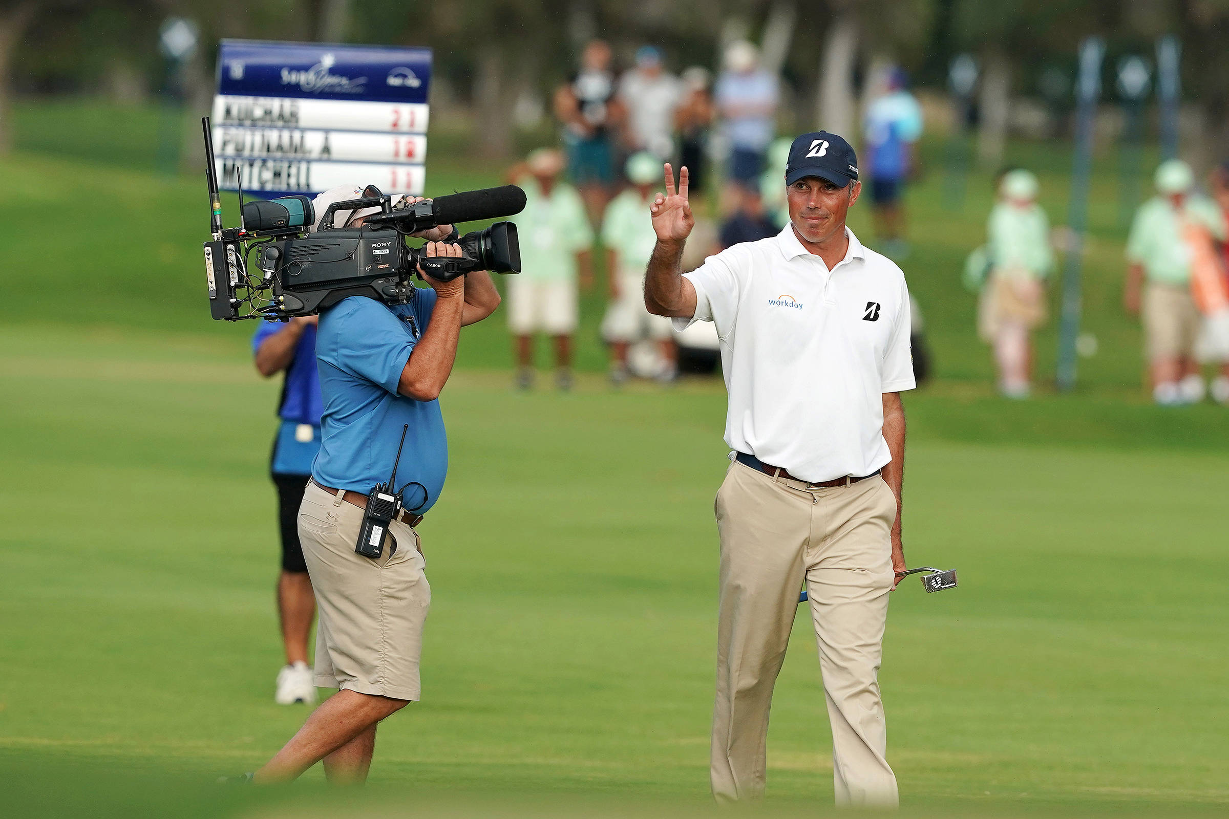 Matt Kuchar, white shirt, cap, Full HD Desktop Wallpaper