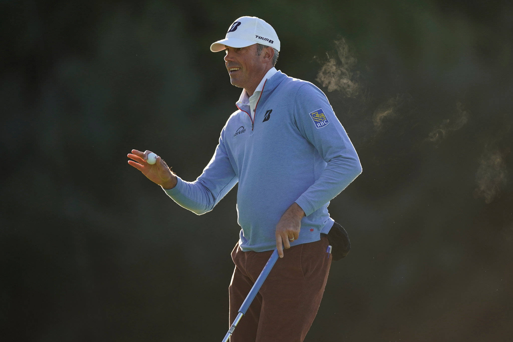 Matt Kuchar, light blue shirt, white cap, Full HD Desktop Wallpaper