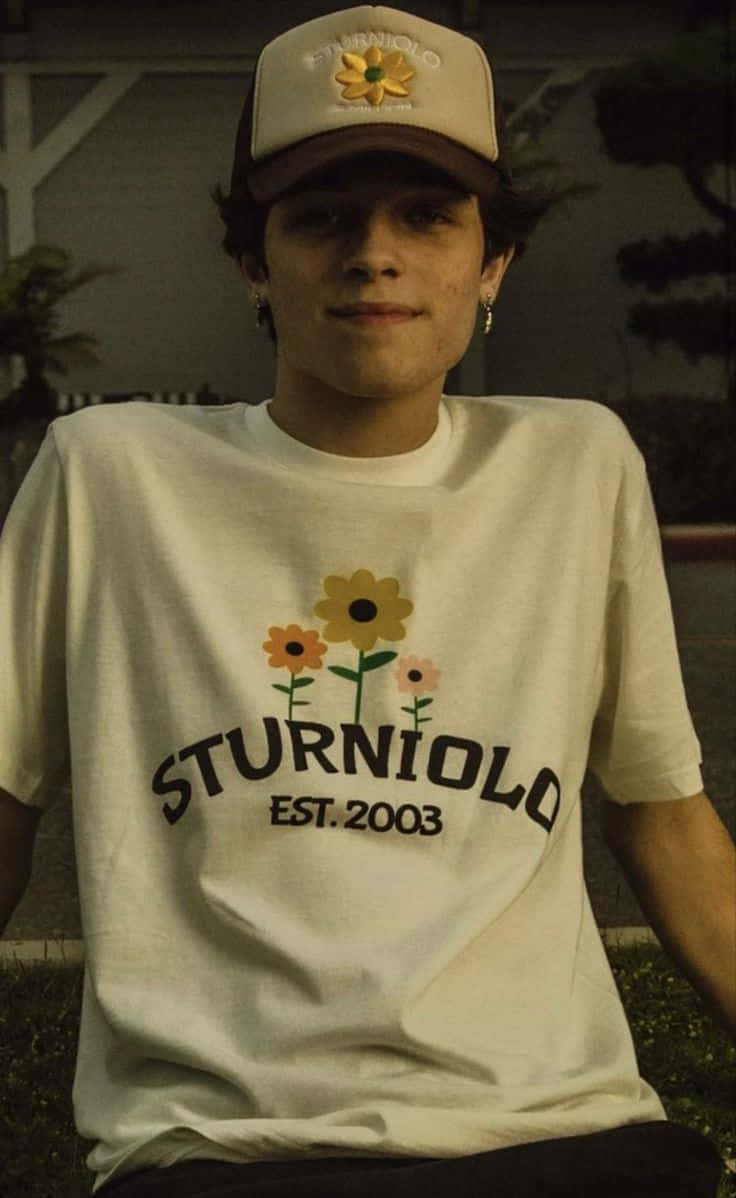 Matt Sturniolo, floral logo, white t-shirt, SD Phone Wallpaper