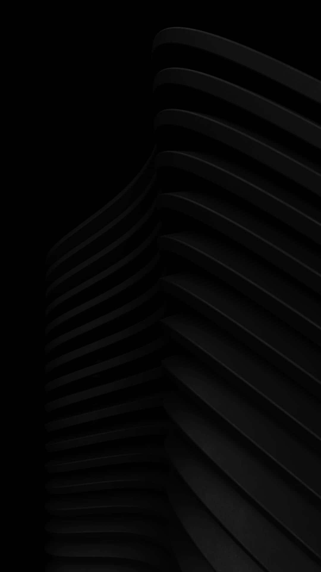 Matte Black iPhone, abstract design, layered curved ribbons, Full HD Phone Wallpaper