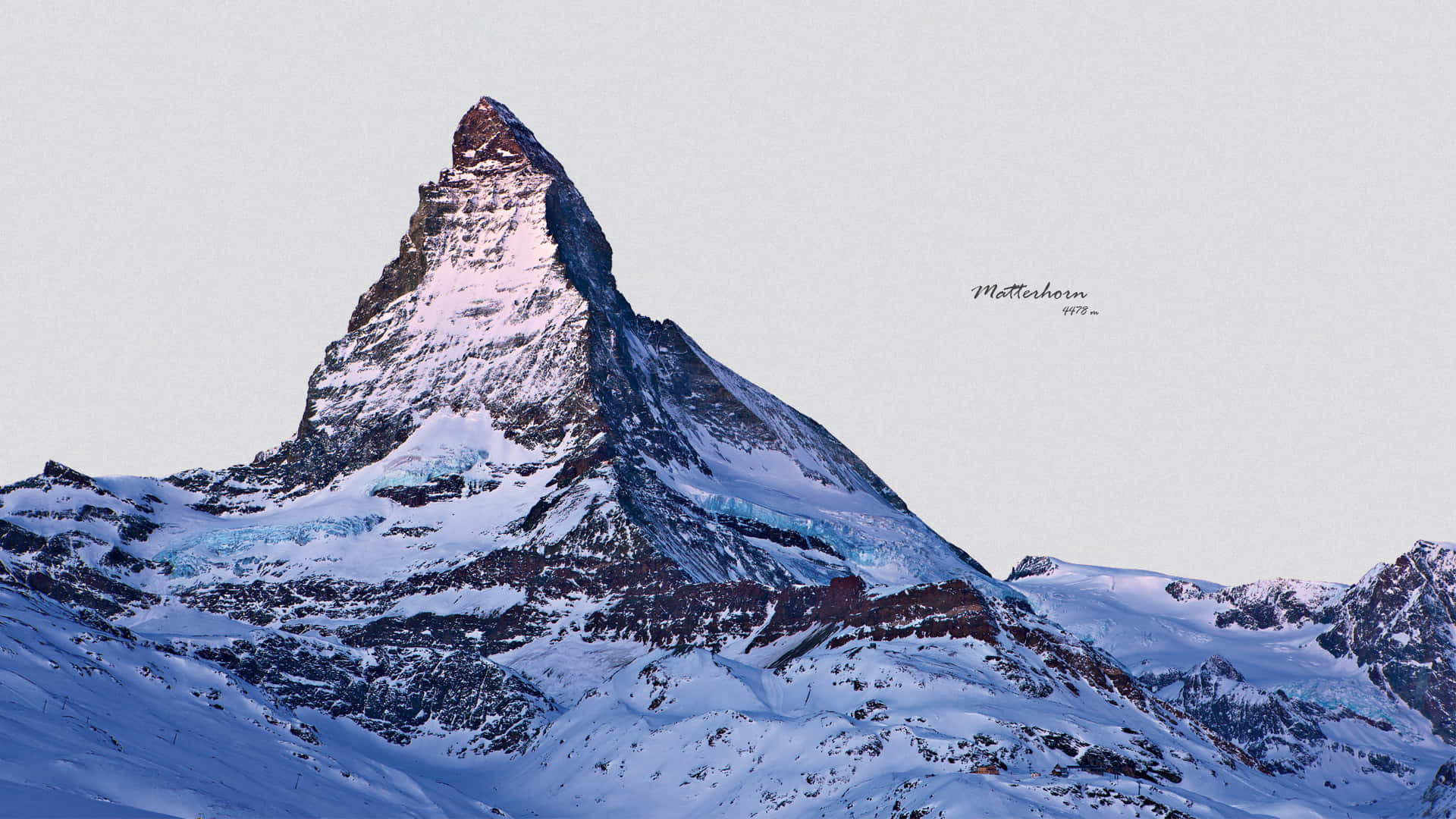 Matterhorn, pyramidal peak, snow, Full HD Desktop Wallpaper