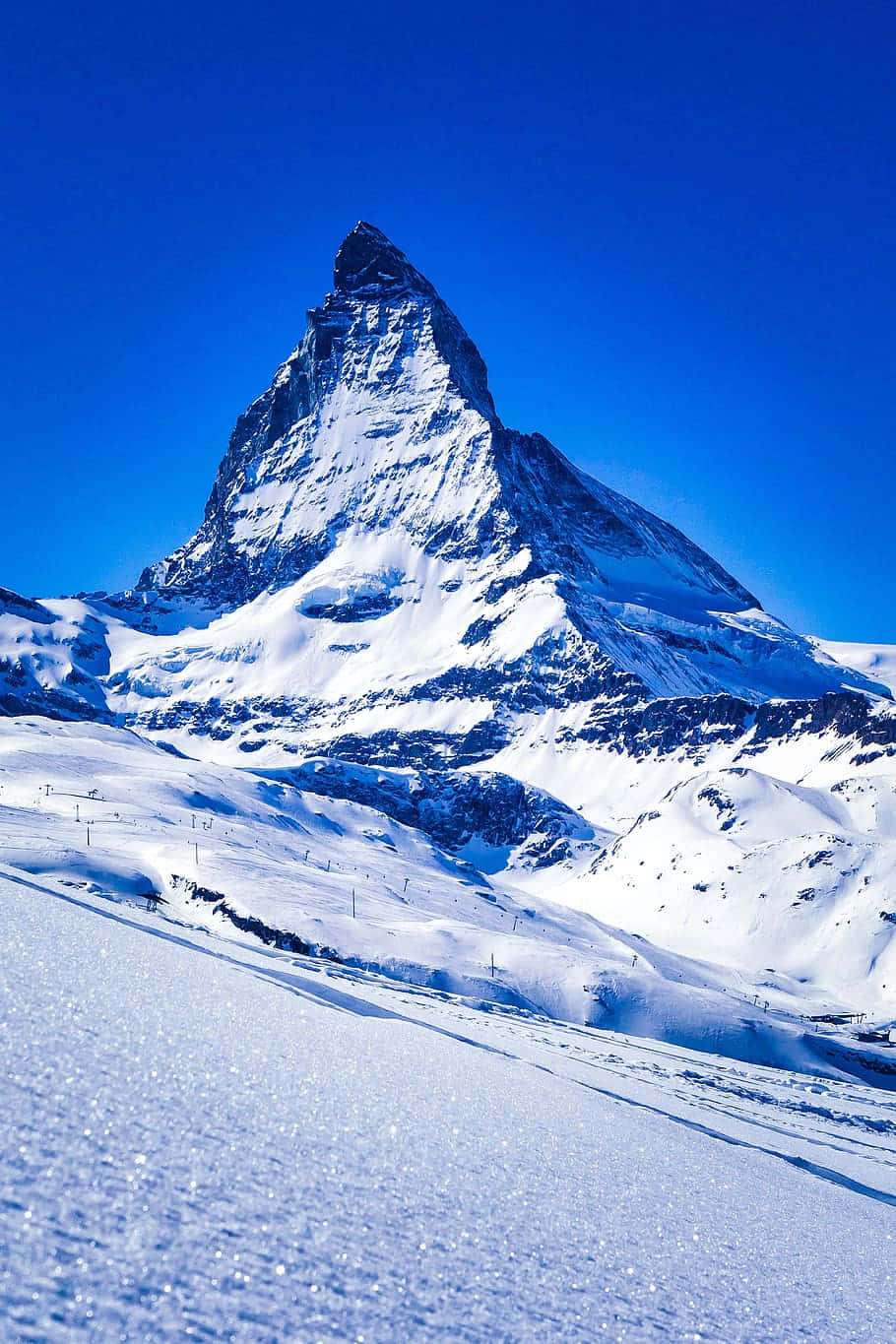 Matterhorn, blue sky, snow-capped, HD Phone Wallpaper