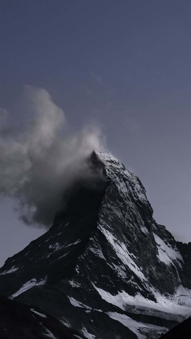 Matterhorn, snowcapped mountain peak, twilight sky, SD Phone Wallpaper
