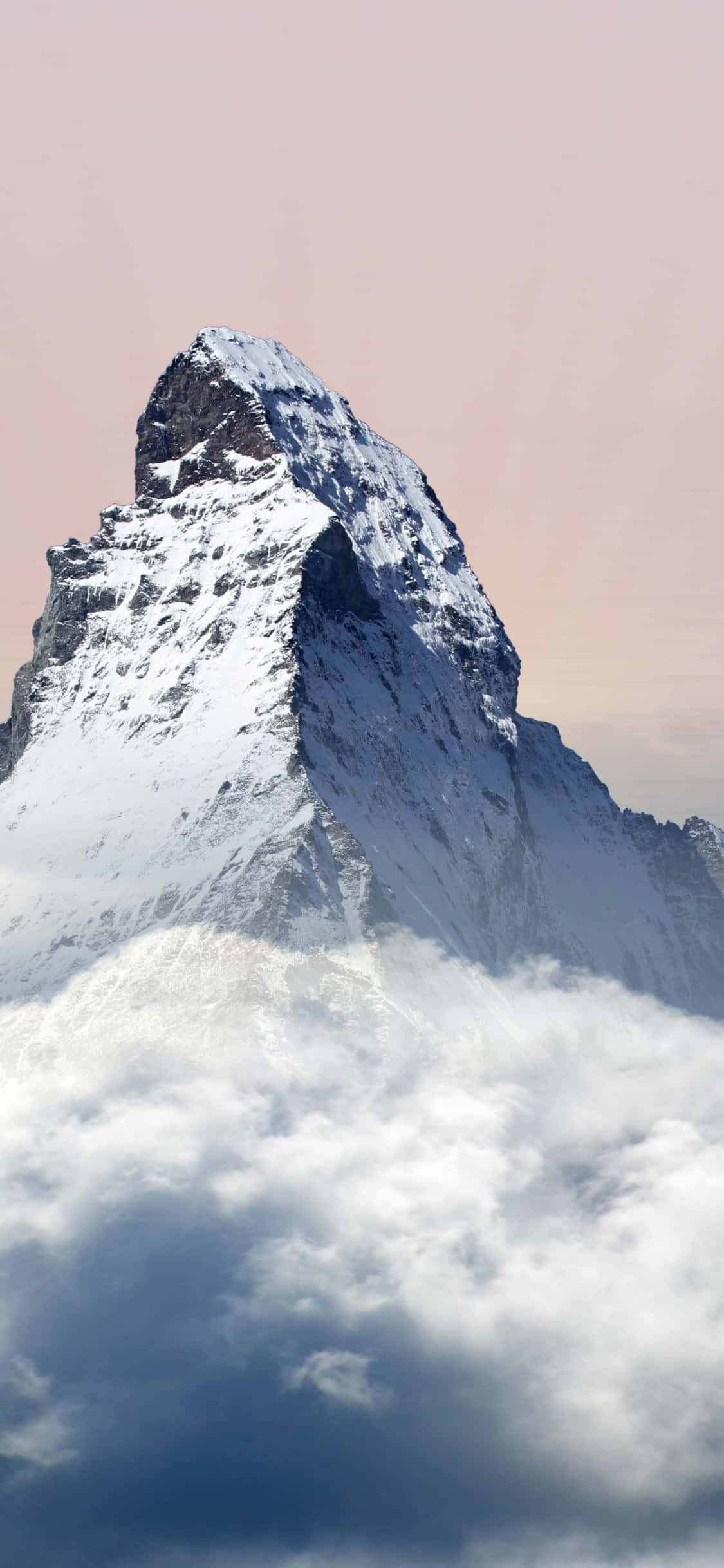 Matterhorn, snow-capped mountain peak, fluffy clouds, Full HD Phone Wallpaper
