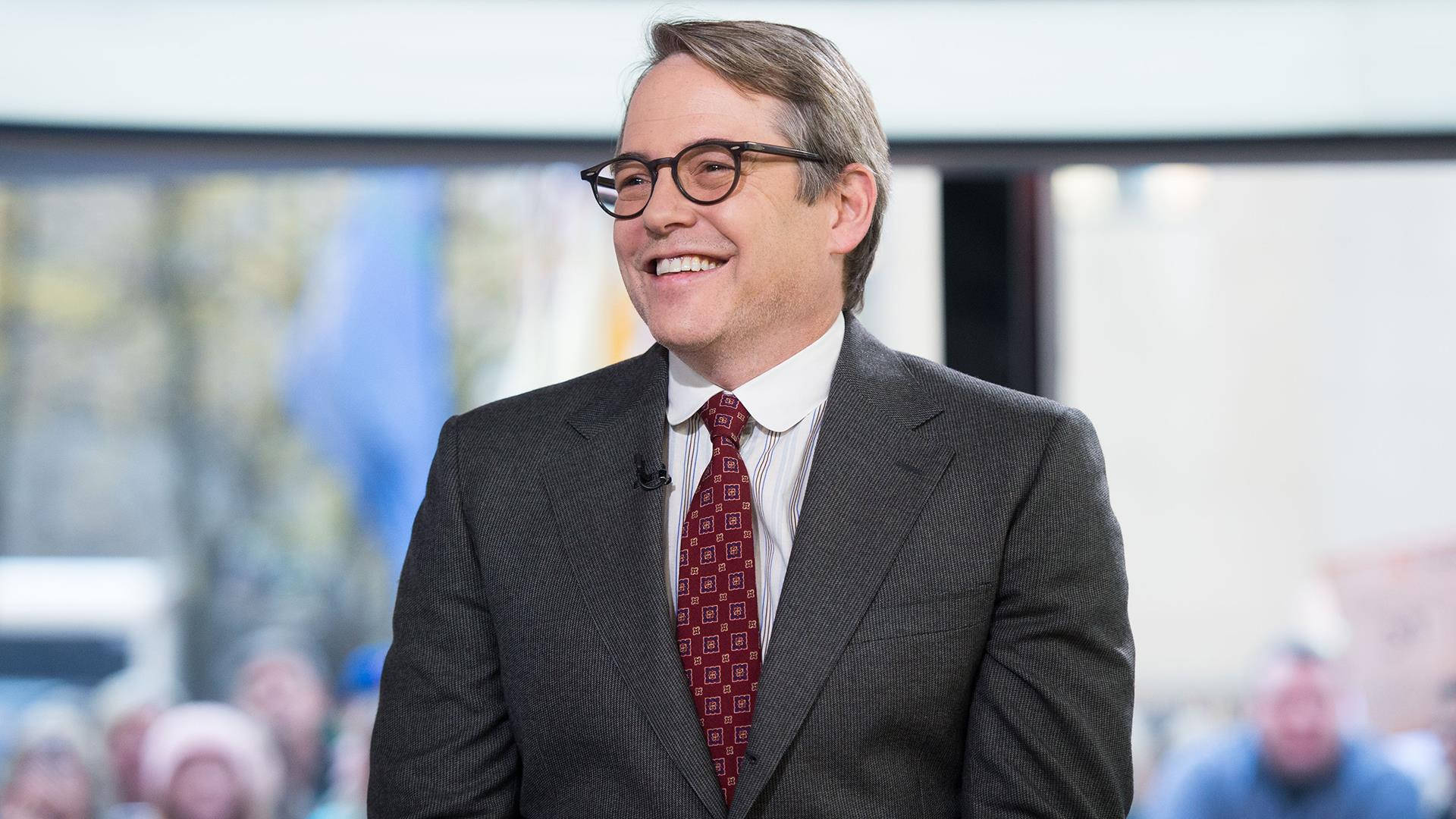 Matthew Broderick, gray suit, red patterned tie, Full HD Desktop Wallpaper