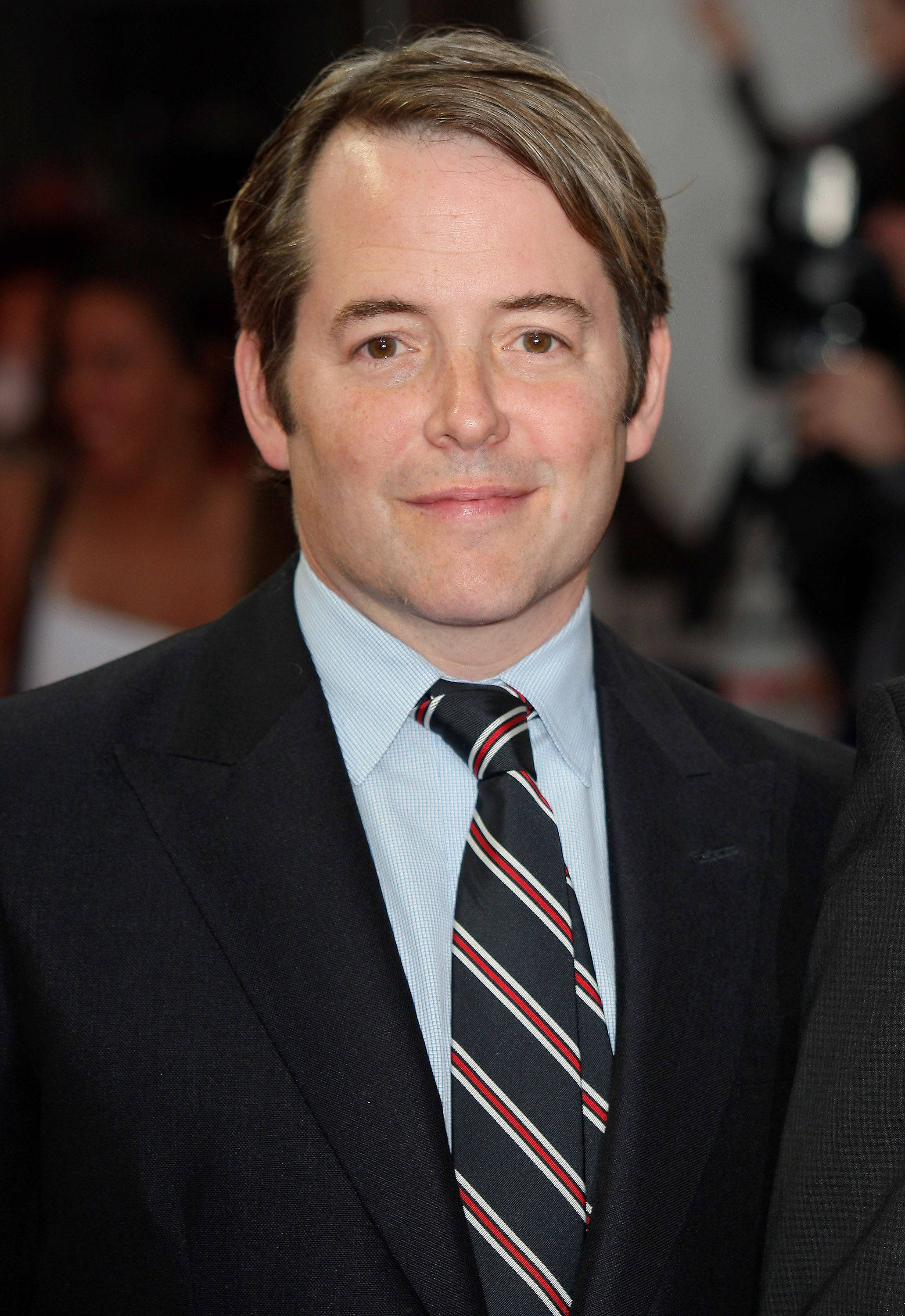 Matthew Broderick, dark suit, striped tie, 2K Phone Wallpaper