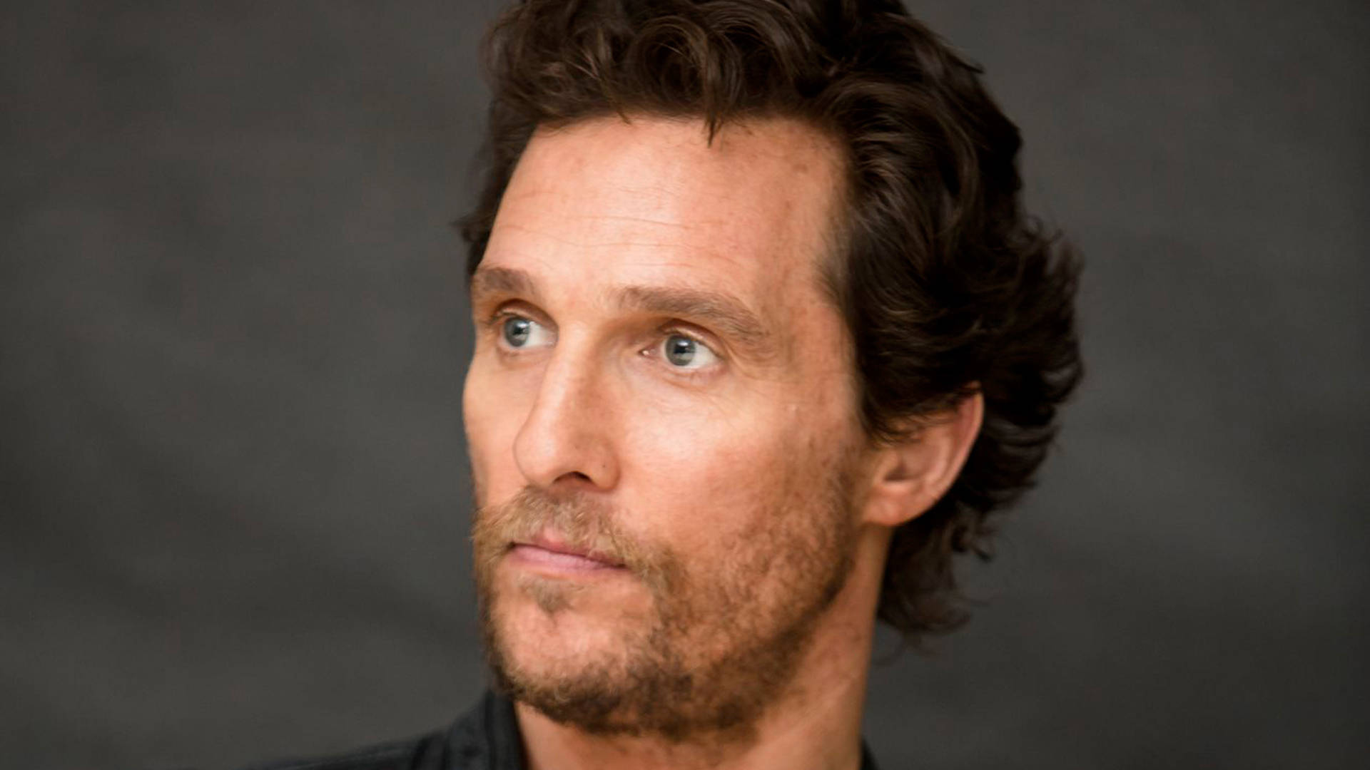 Matthew Mcconaughey, intense blue eyes, tousled dark hair, Full HD Desktop Wallpaper