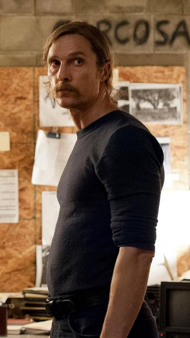 Matthew Mcconaughey, blonde mustache, long hair, HD Phone Wallpaper