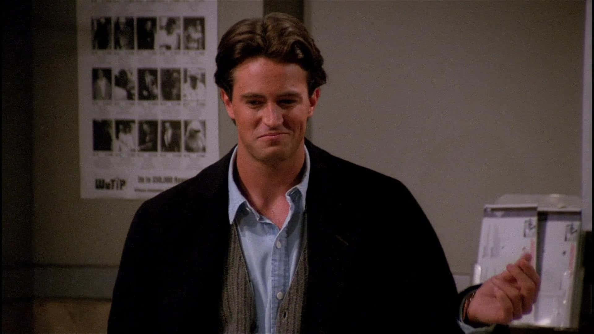 Matthew Perry, dark blazer, light blue shirt, Full HD Desktop Wallpaper