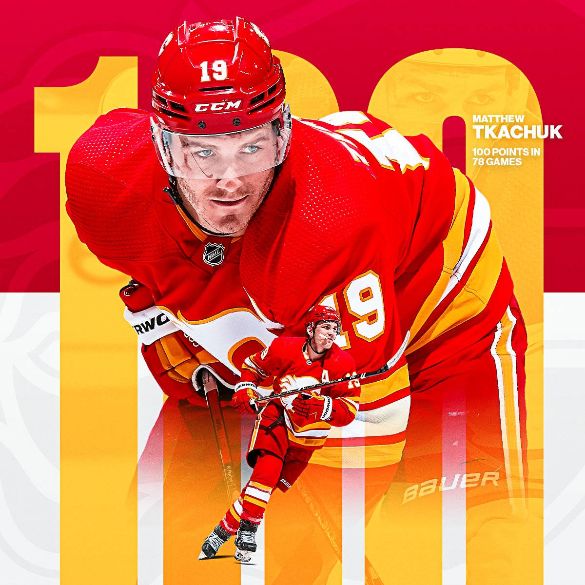 Matthew Tkachuk, red jersey, red yellow and white graphic background, SD Desktop Wallpaper