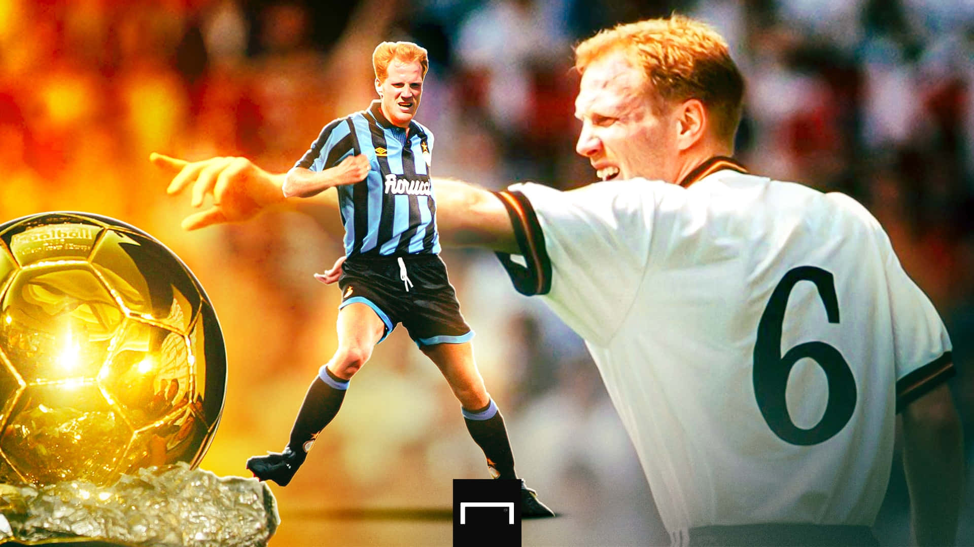 Matthias Sammer, white jersey, number 6, Full HD Desktop Wallpaper