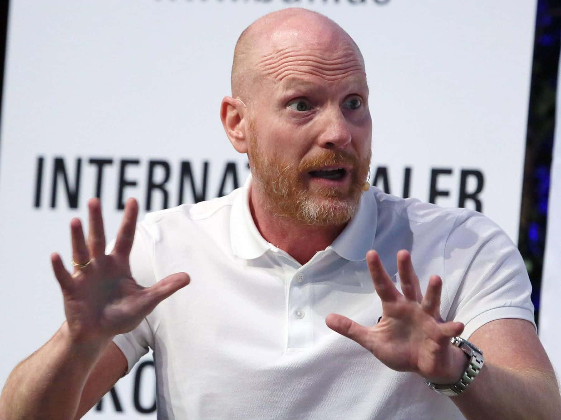 Matthias Sammer, white polo shirt, red beard, HD Desktop Wallpaper