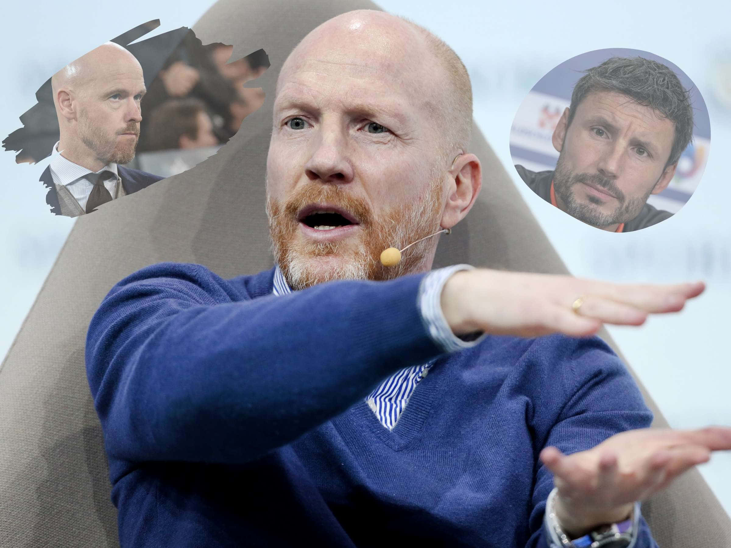 Matthias Sammer, blue sweater, microphone, Full HD Desktop Wallpaper