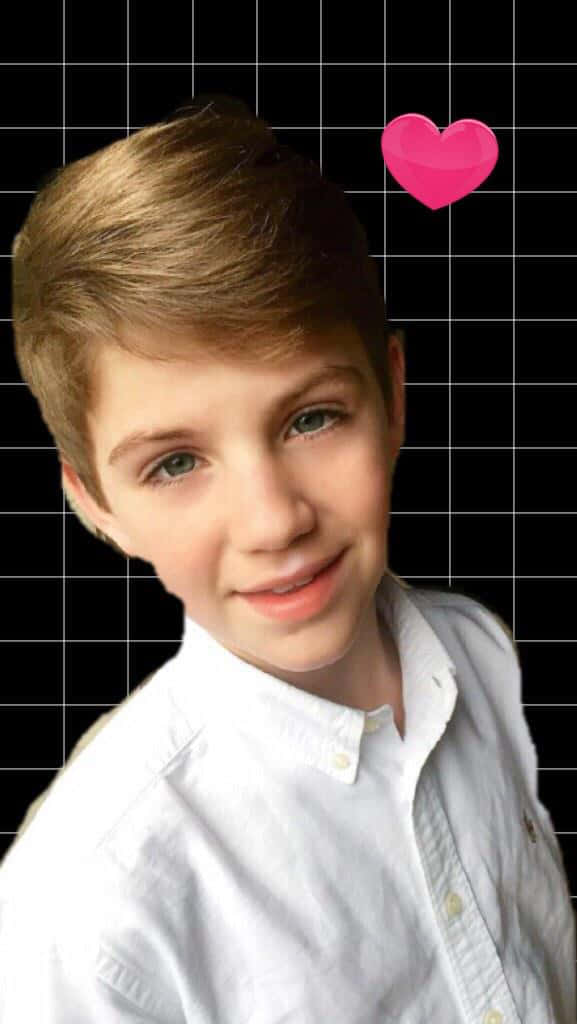 Matty B, pink heart, black grid background, SD Phone Wallpaper