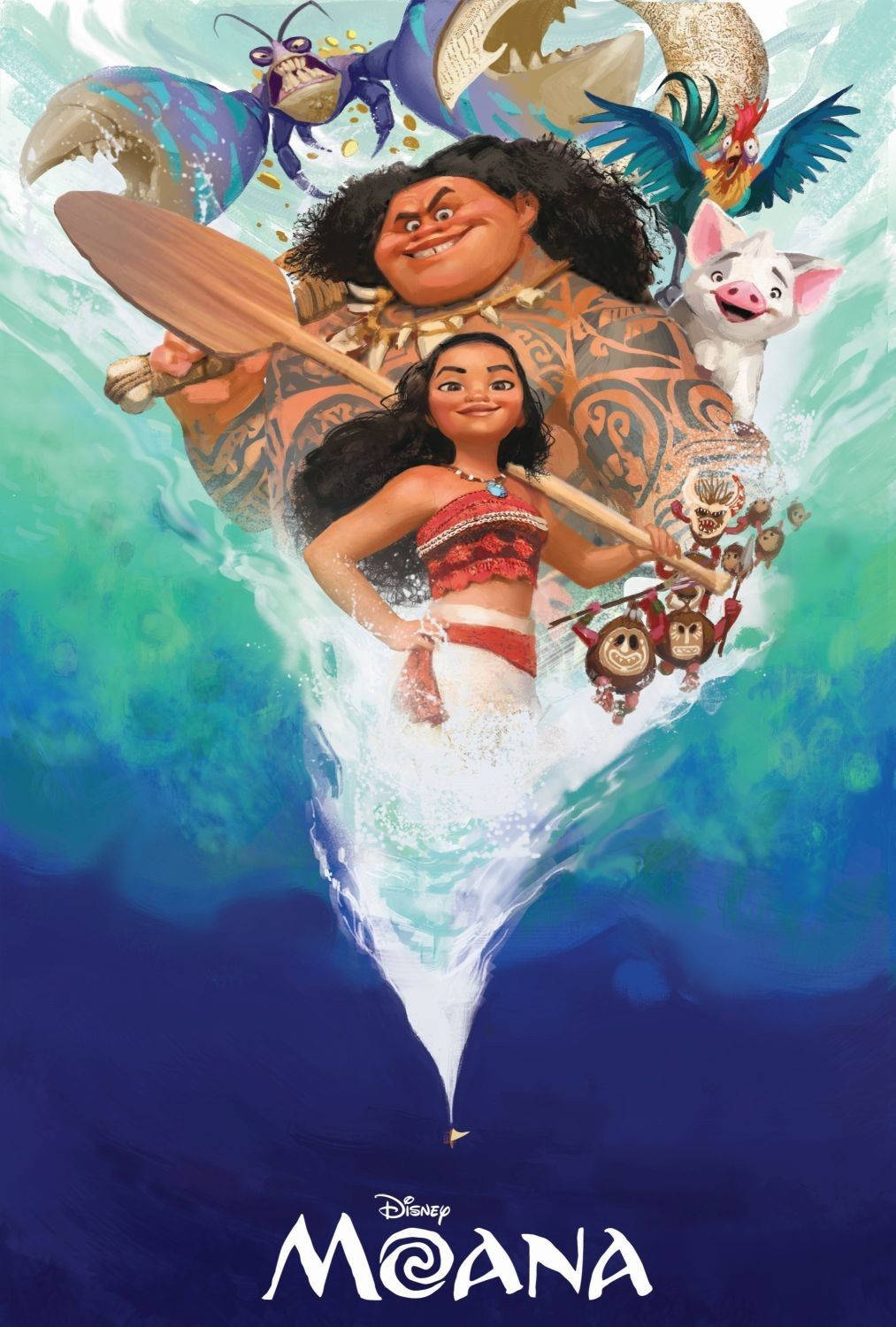 Moana, Maui, whirlpool of ocean waves, HD Phone Wallpaper