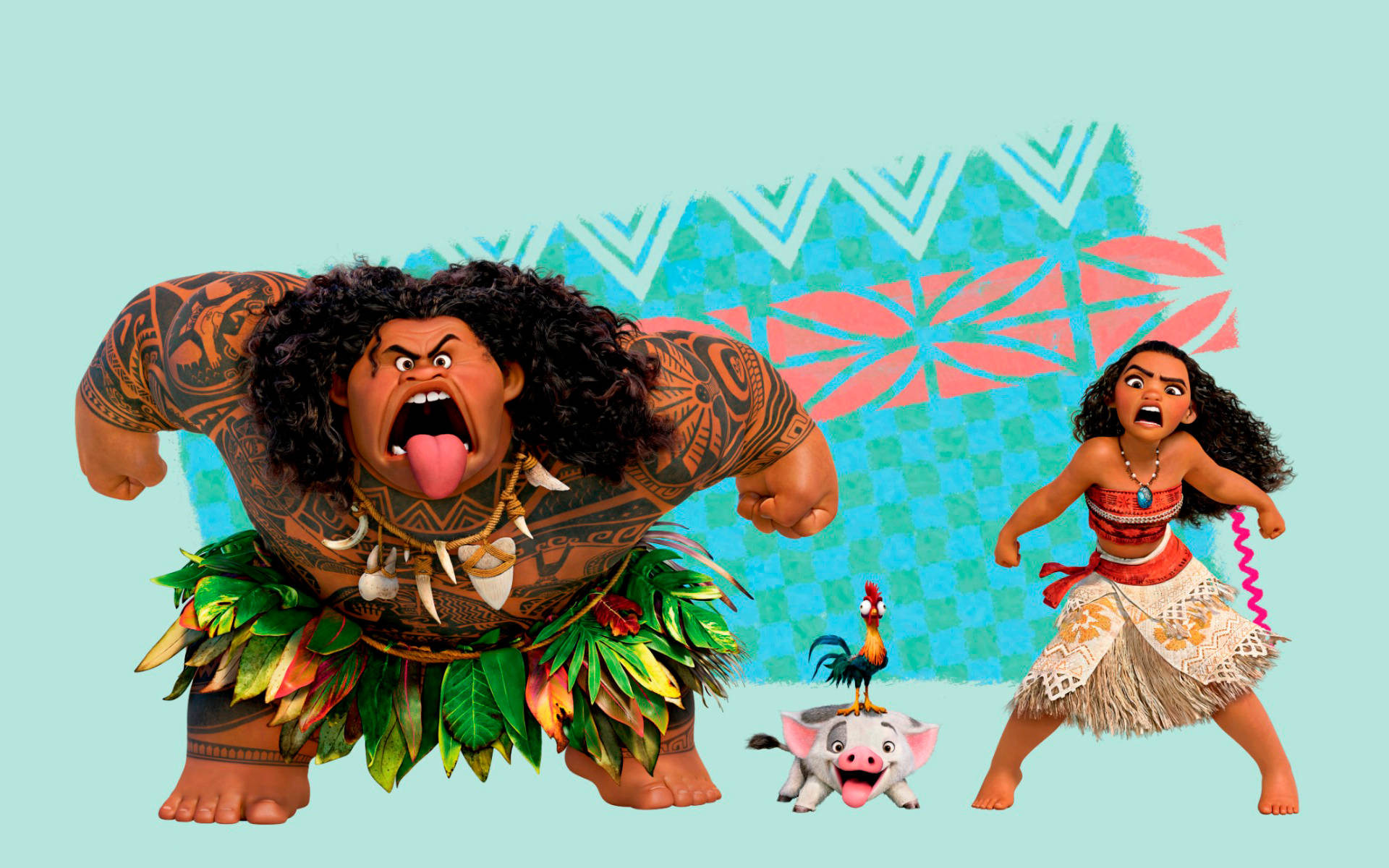 Maui, Moana, rooster, Full HD Desktop Wallpaper