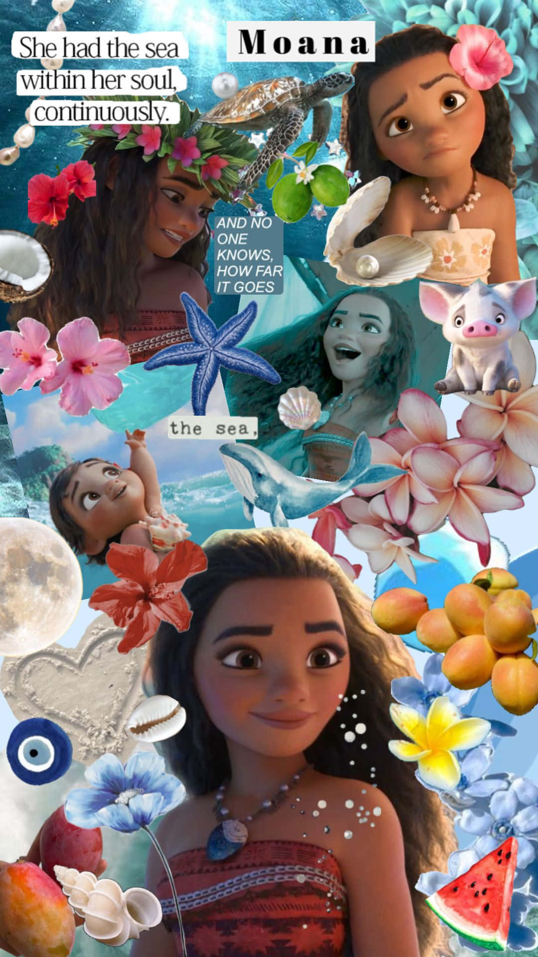 Moana, Maui, tropical flowers, Full HD Phone Wallpaper
