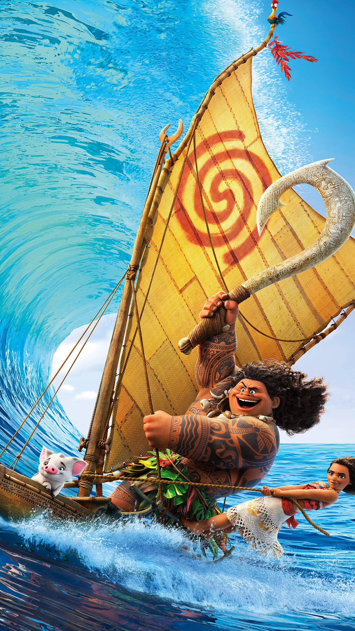 Maui Moana, sailboat, canoe, Full HD Phone Wallpaper