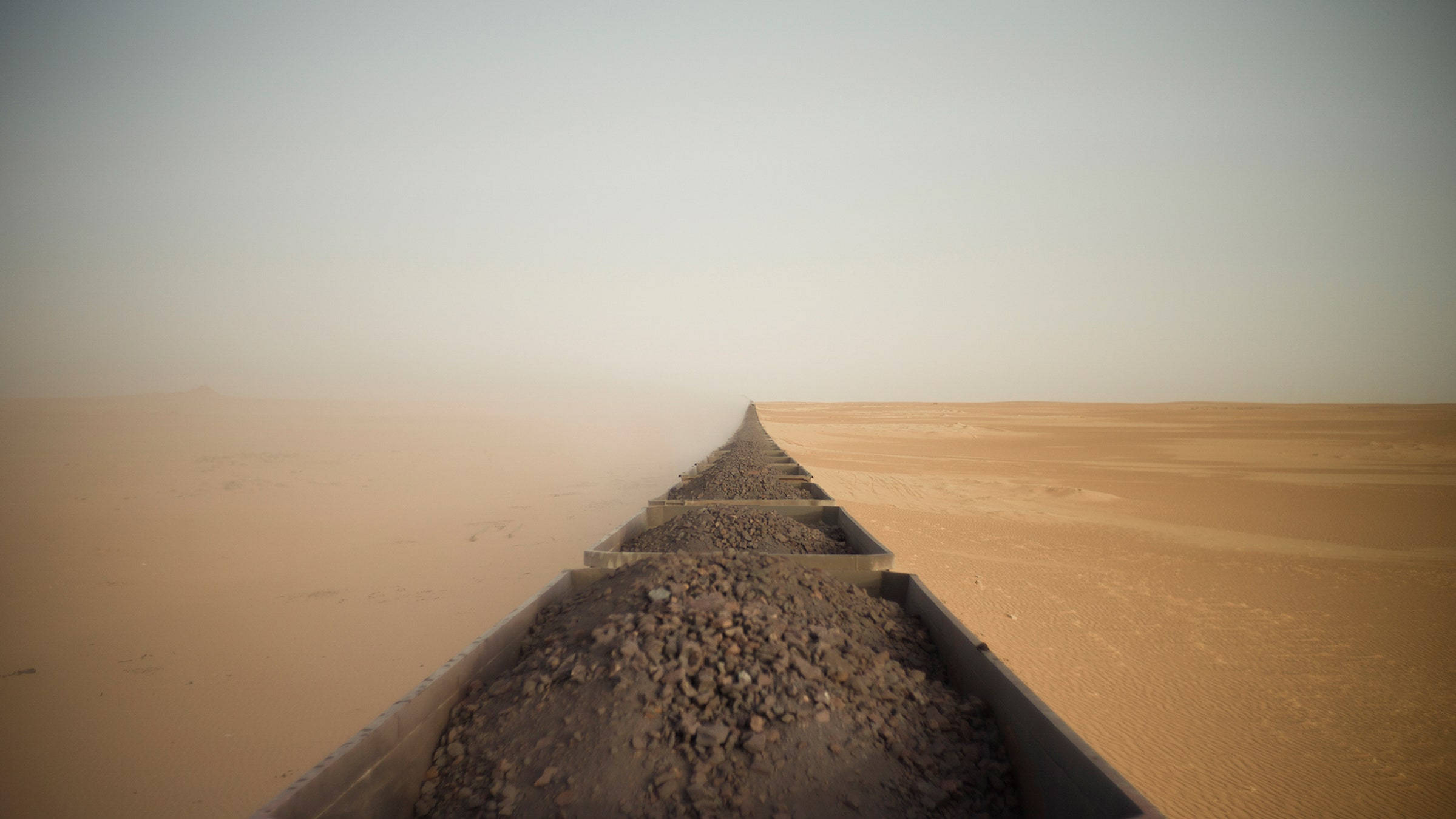 Mauritania, desert, freight train, Full HD Desktop Wallpaper