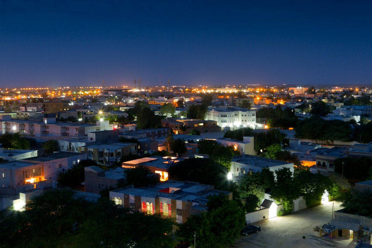 Mauritania, Night Lights, aerial view, SD Desktop Wallpaper