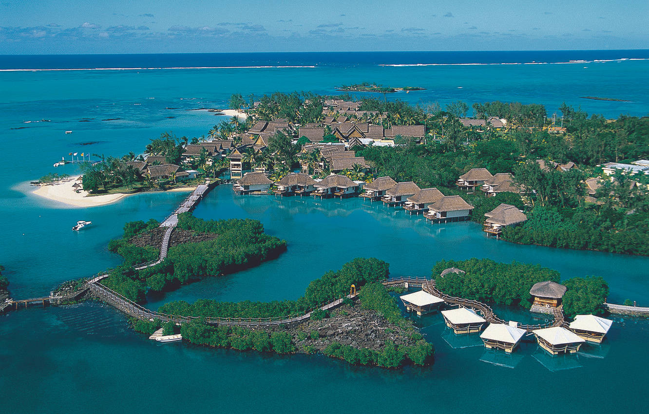 Mauritius, overwater bungalows, turquoise waters, HD Desktop Wallpaper