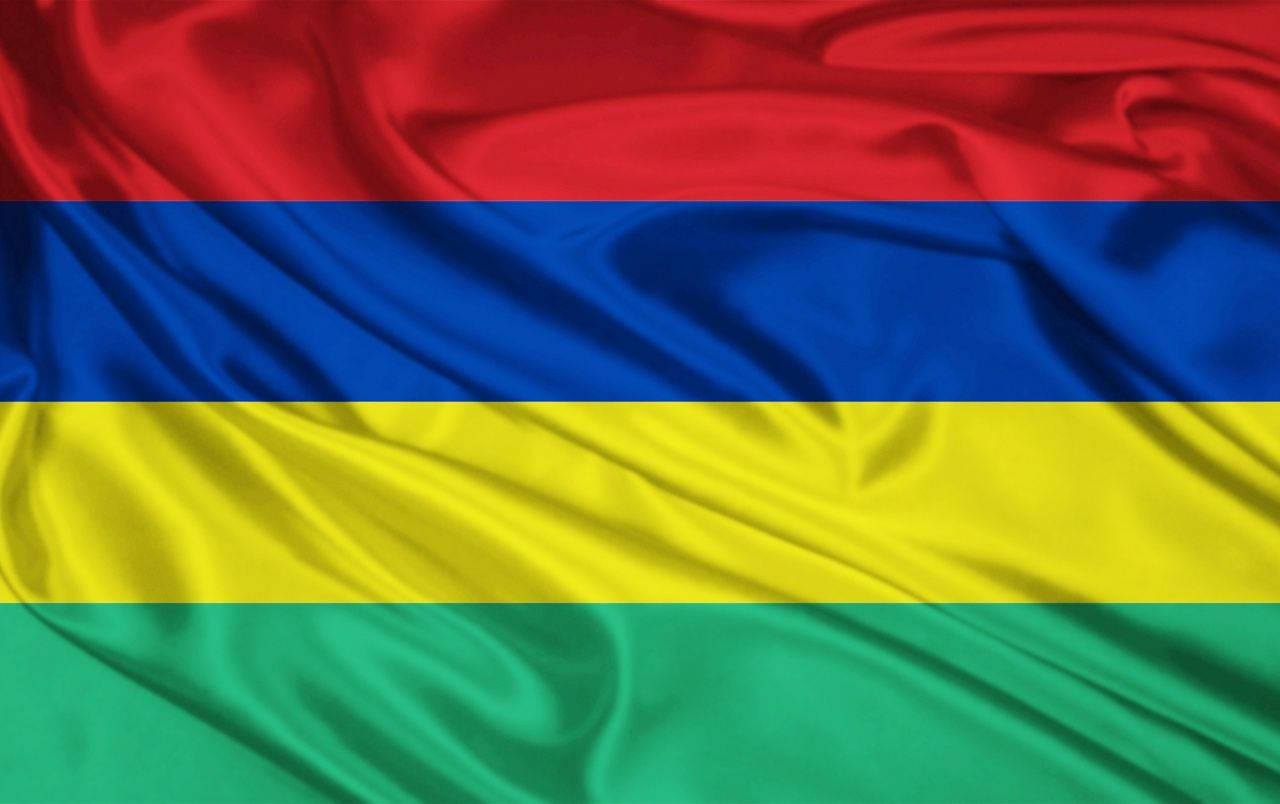 Flag of Mauritius, red, blue, HD Desktop Wallpaper