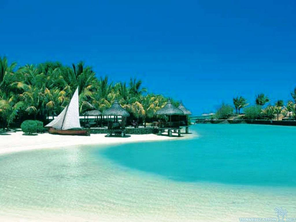 Mauritius, beach, turquoise waters, SD Desktop Wallpaper
