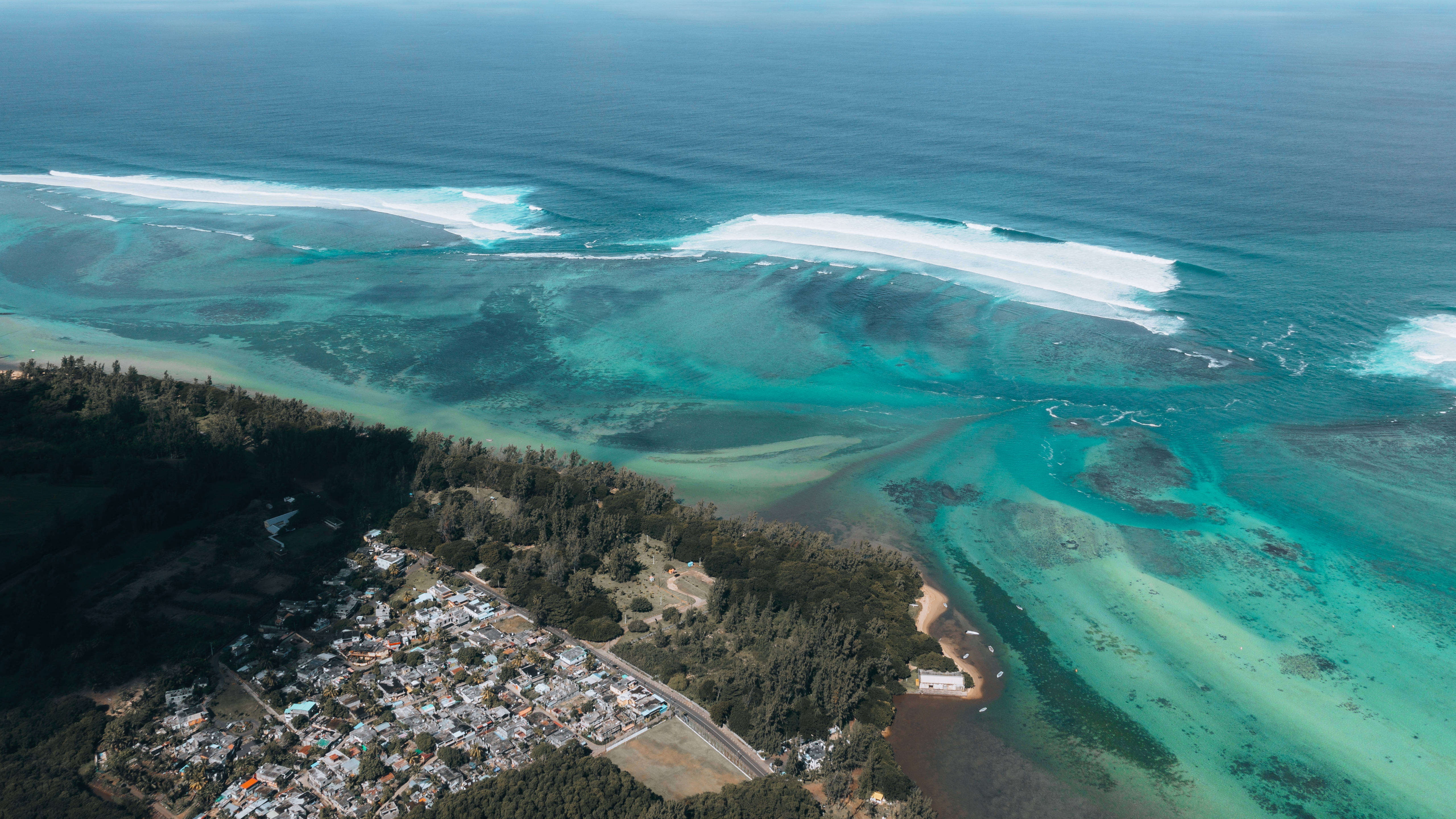Mauritius, turquoise ocean, coral reef, 5K Desktop Wallpaper