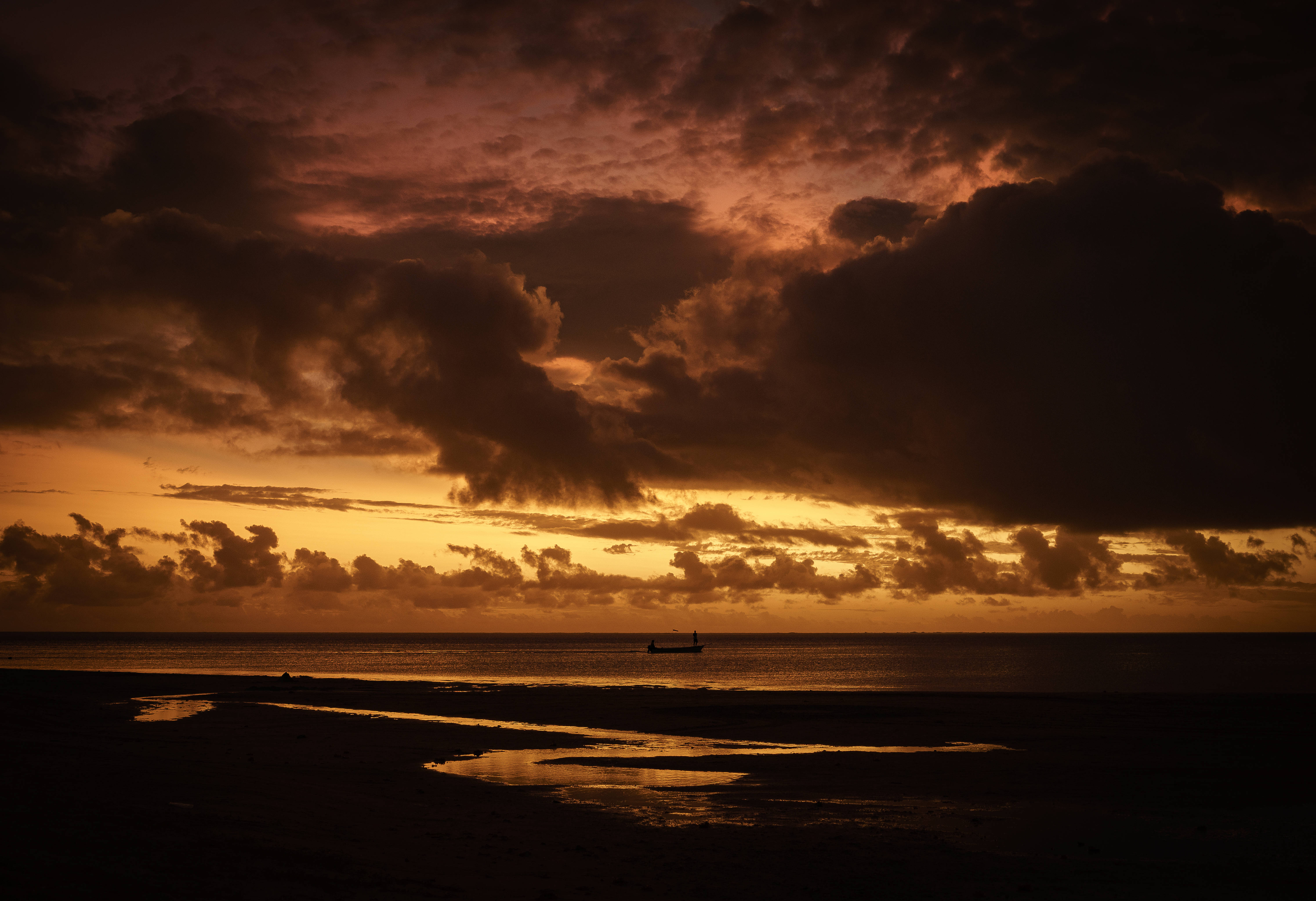 Mauritius, Golden Sky, sunset sky, 5K Desktop Wallpaper