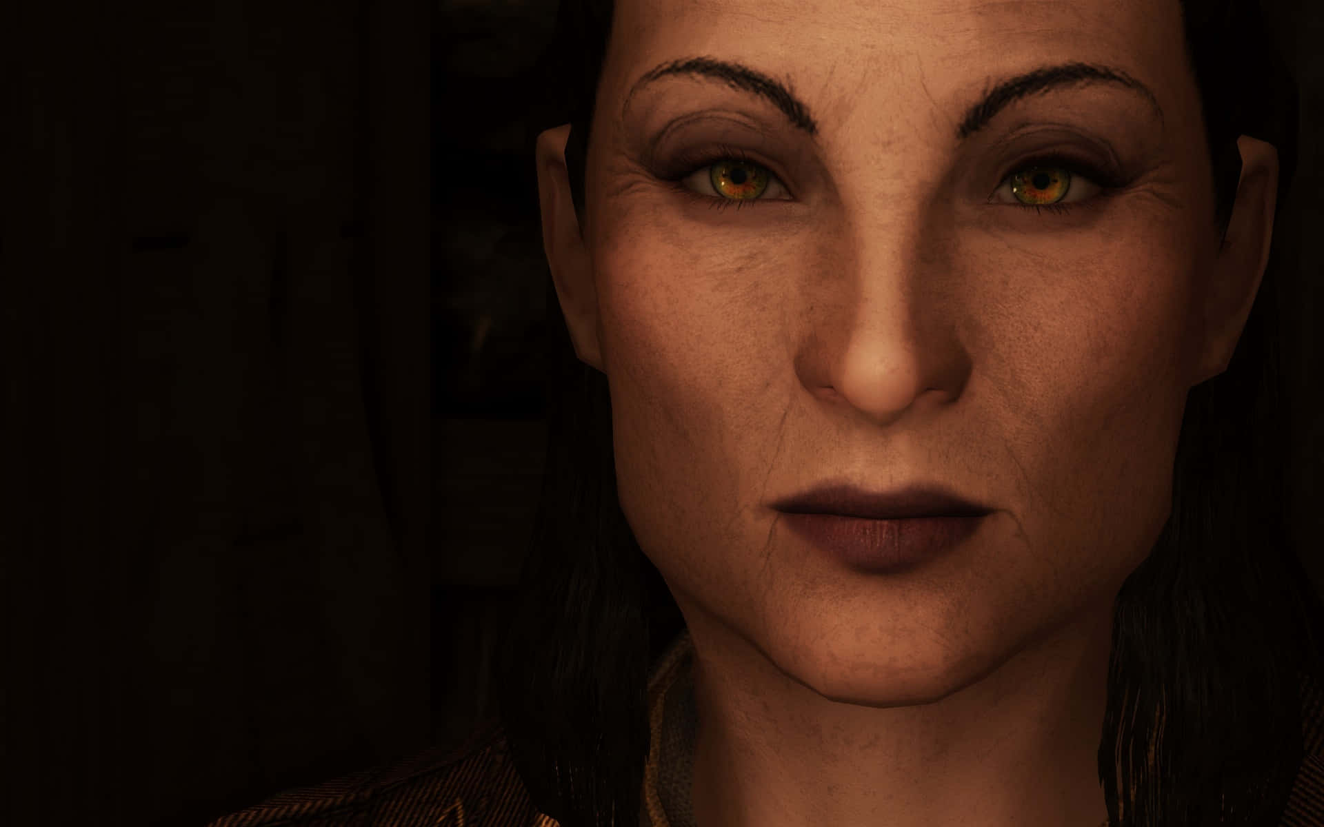 Maven Black-briar, golden eyes, dark hair, Full HD Desktop Wallpaper