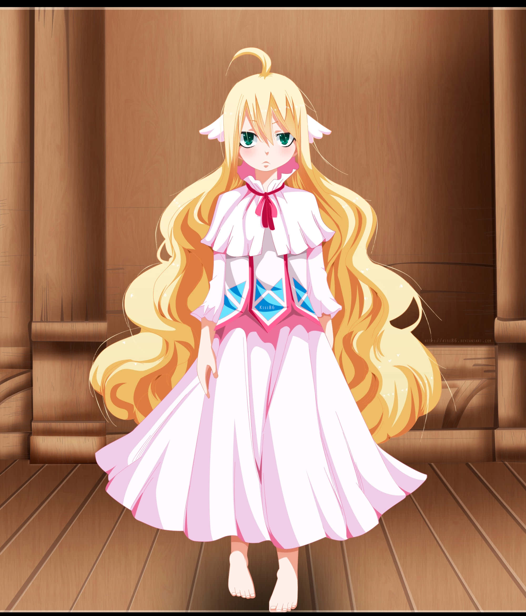 Mavis Vermillion, magical forest, blonde anime girl, Full HD Phone Wallpaper