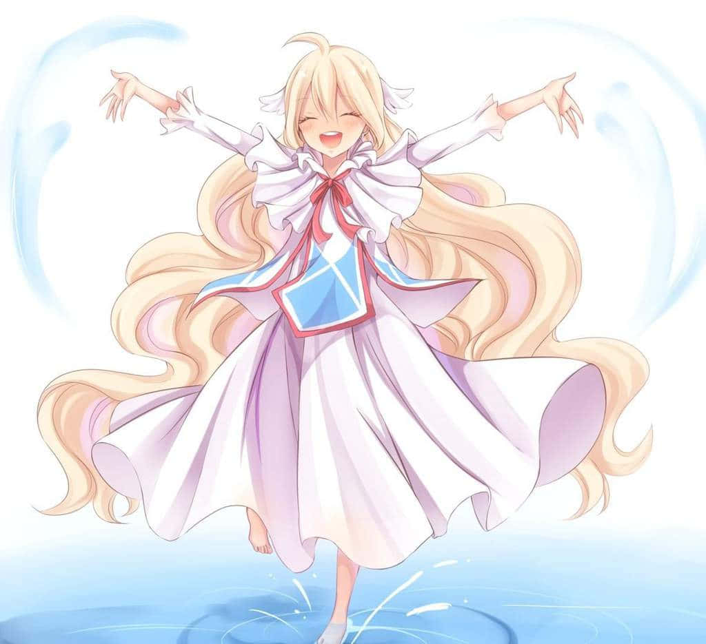 Mavis Vermillion, long blonde hair, white dress, SD Desktop Wallpaper