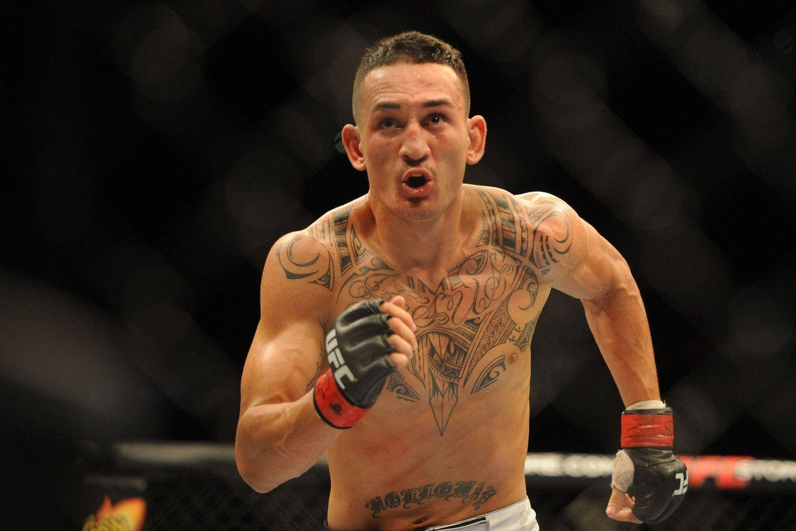 Max Holloway, jogging pose, tattooed mixed martial artist, HD Desktop Wallpaper