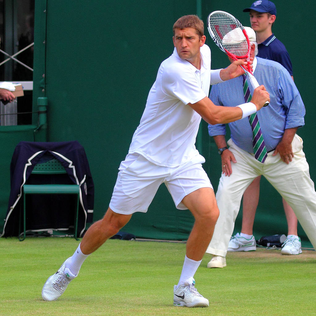 Max Mirnyi, white attire, racket, SD Desktop Wallpaper