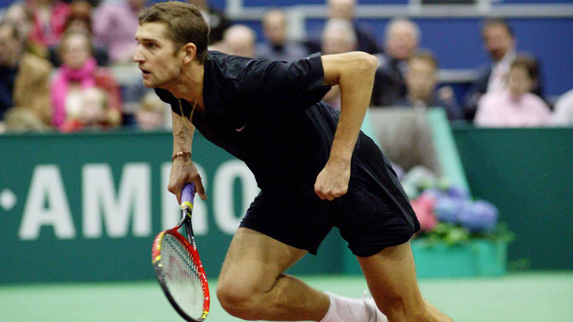 Max Mirnyi, black athletic gear, colorful racket, Full HD Desktop Wallpaper