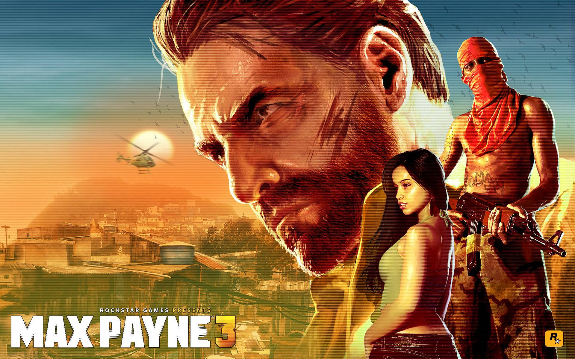 Max Payne 3, bearded man, woman in a tank top, Full HD Desktop Wallpaper