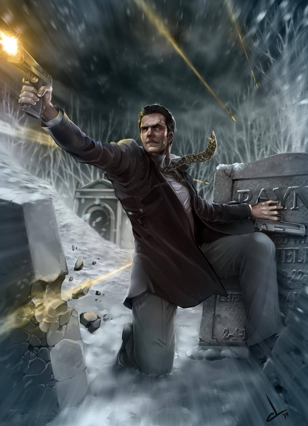 Max Payne, graveyard, snowy graveyard, HD Phone Wallpaper