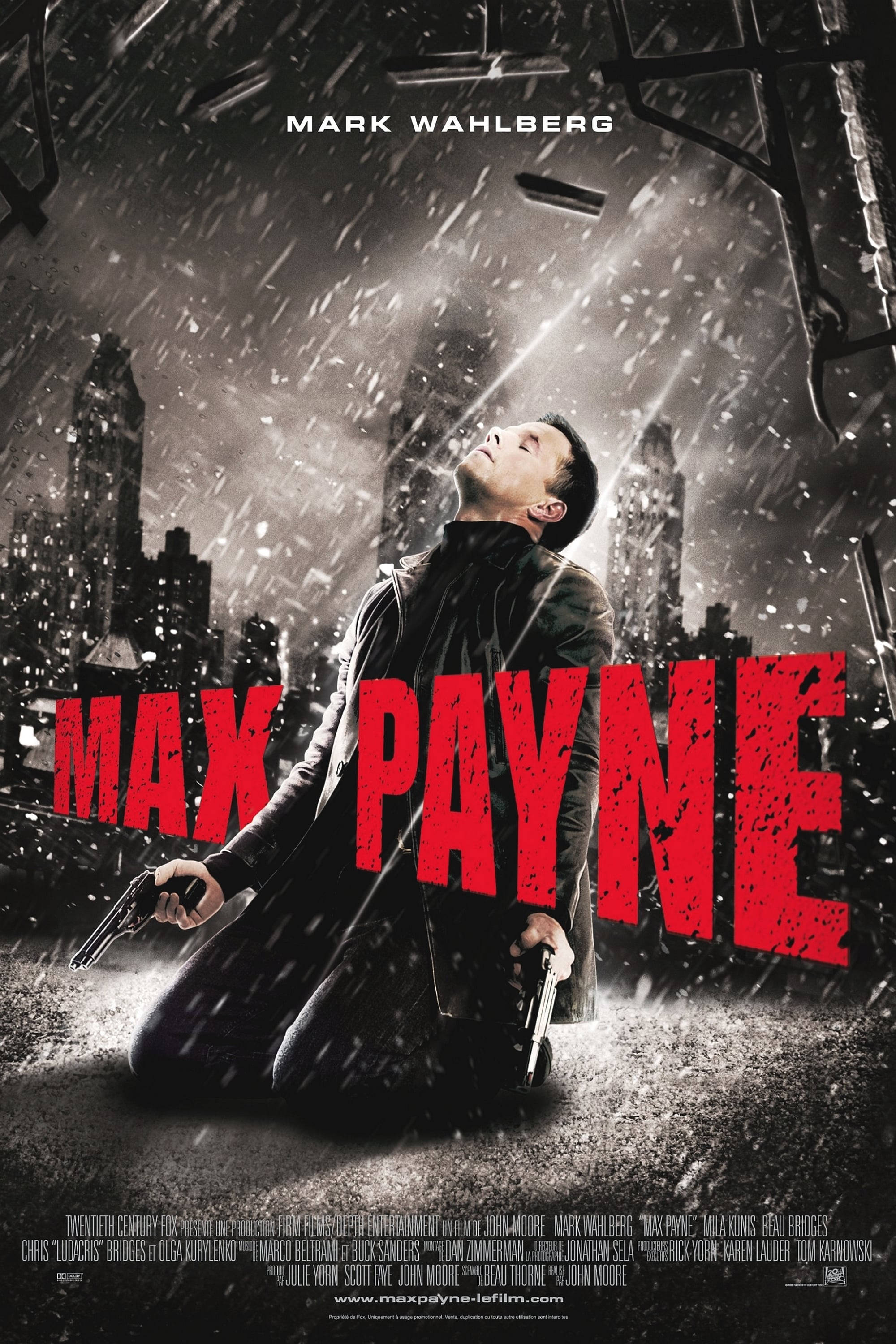Max Payne, kneeling, rain drenched cityscape, 2K Phone Wallpaper