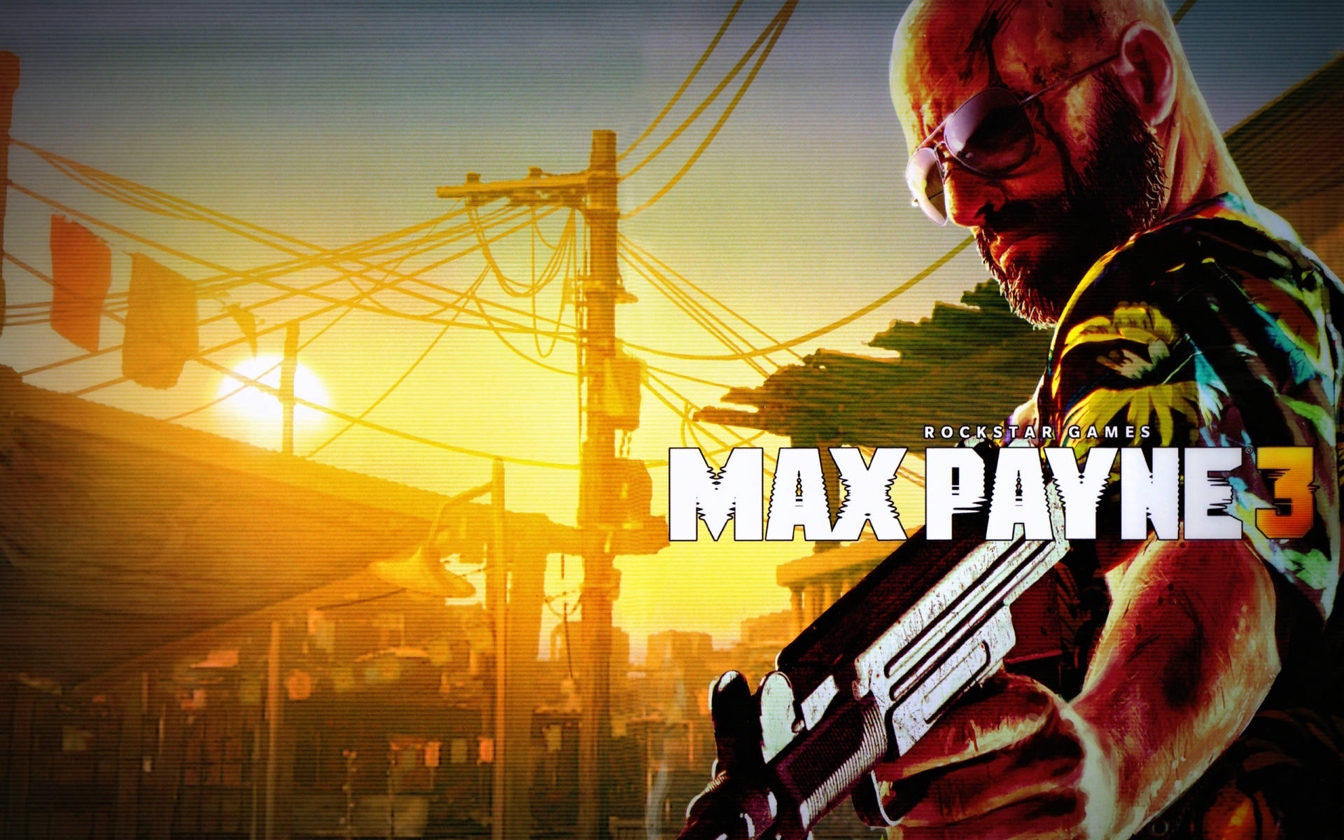 Max Payne, sunglasses, bald man, Full HD Desktop Wallpaper