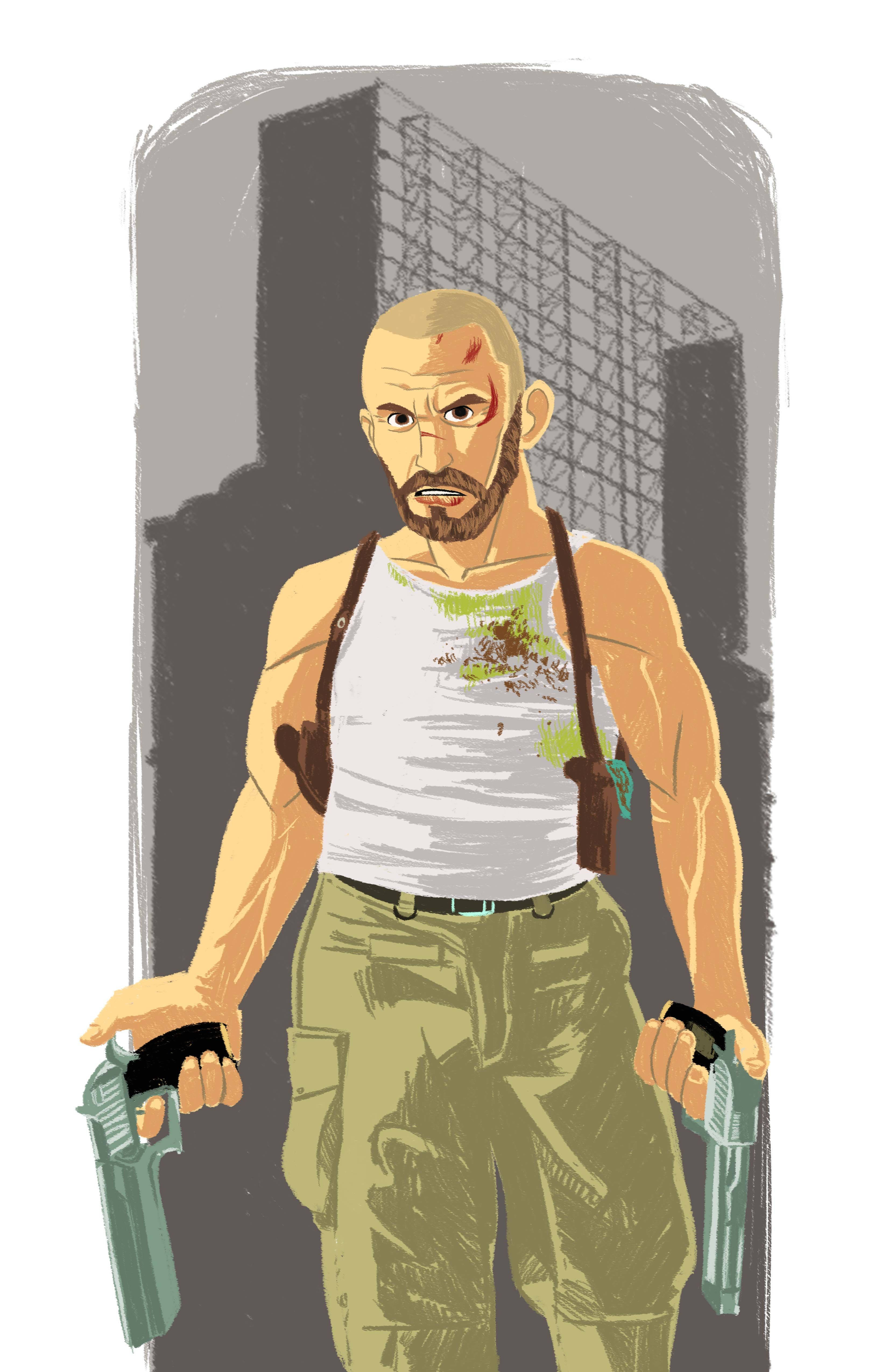 Max Payne, bald, bearded, 4K Phone Wallpaper