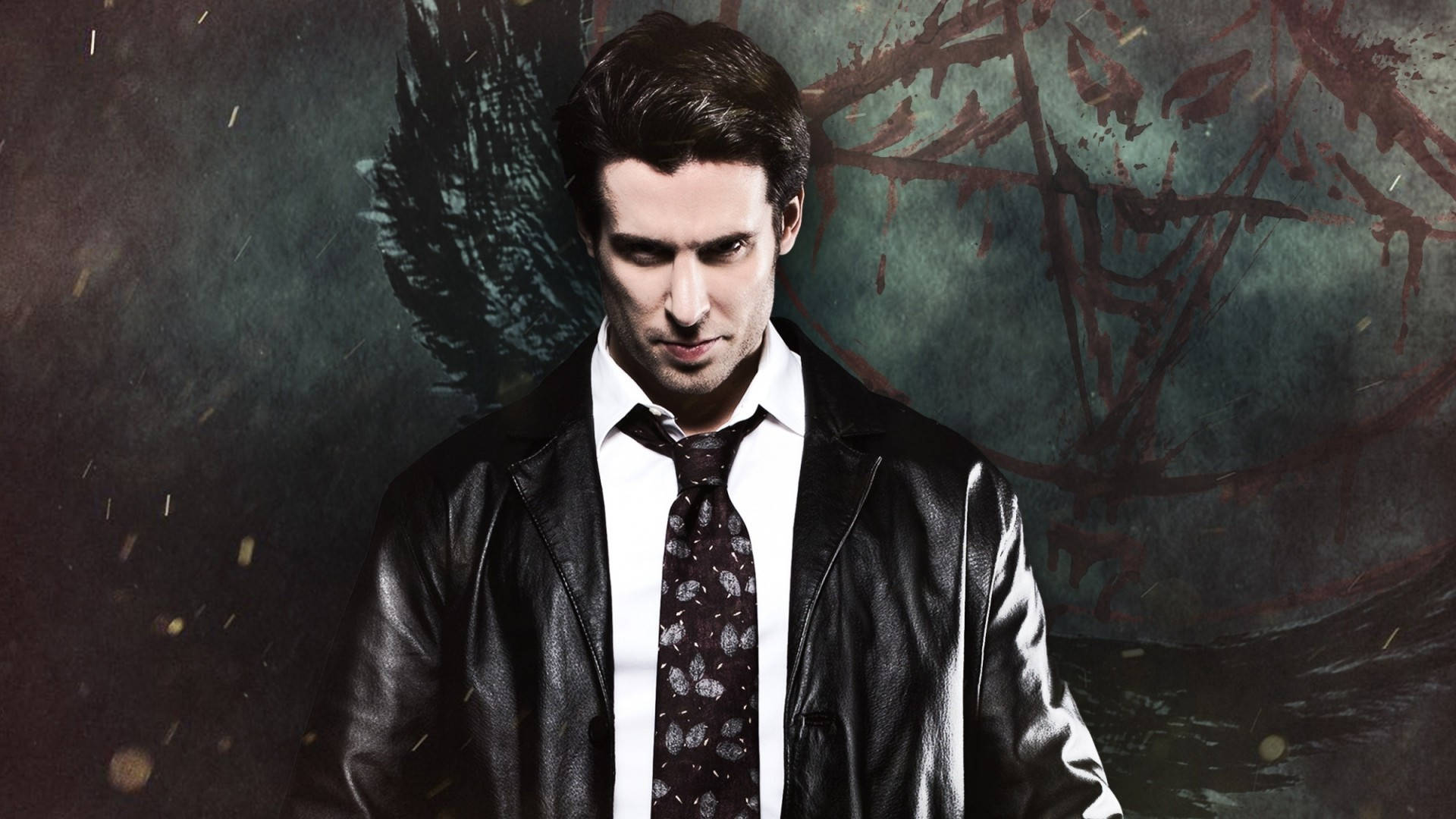 Max Payne, black leather jacket, patterned tie, Full HD Desktop Wallpaper